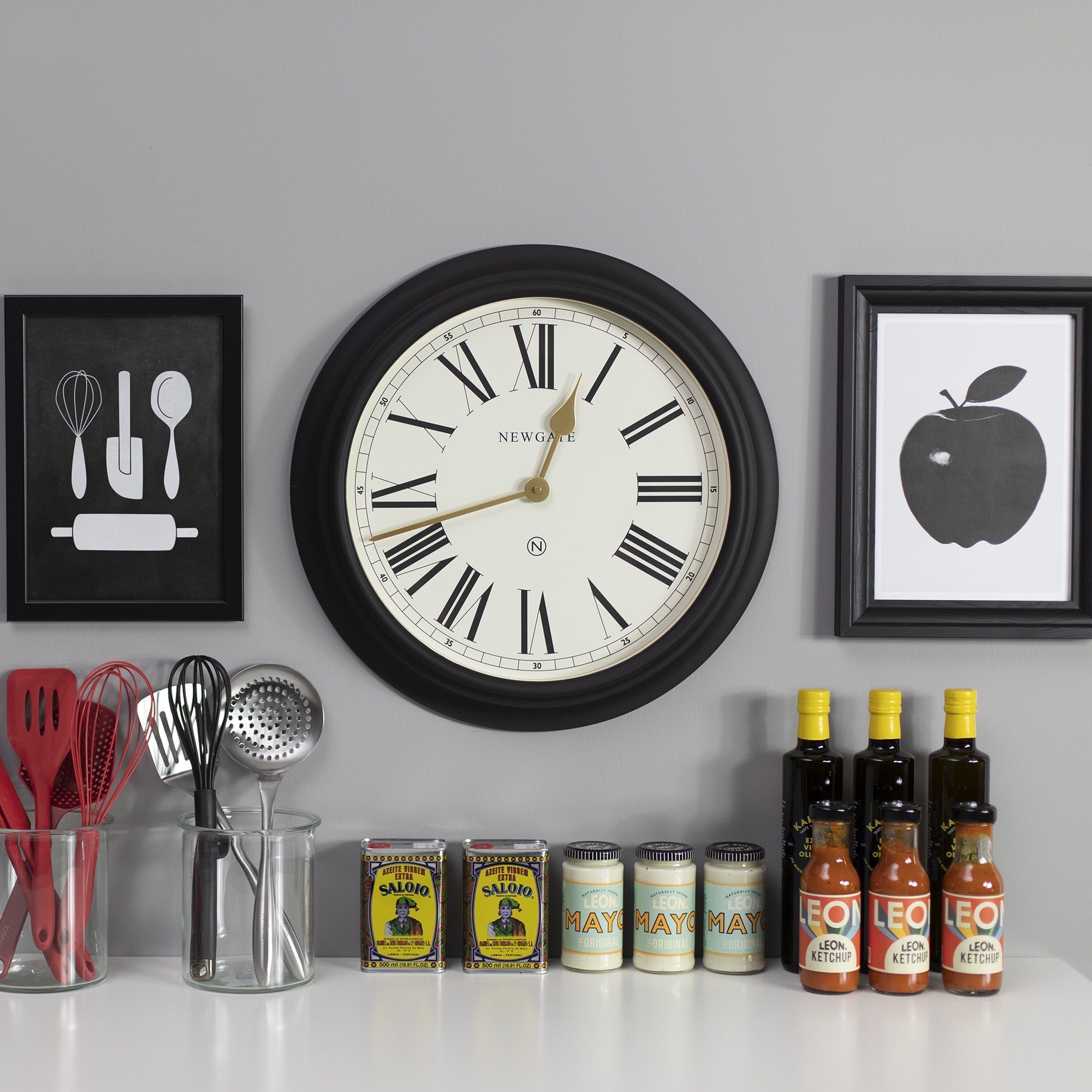 Newgate Chocolate Shop Wall Clock Silicone Cave Black & Cream-Home & Garden > Home Office Accessories-PEROZ Accessories