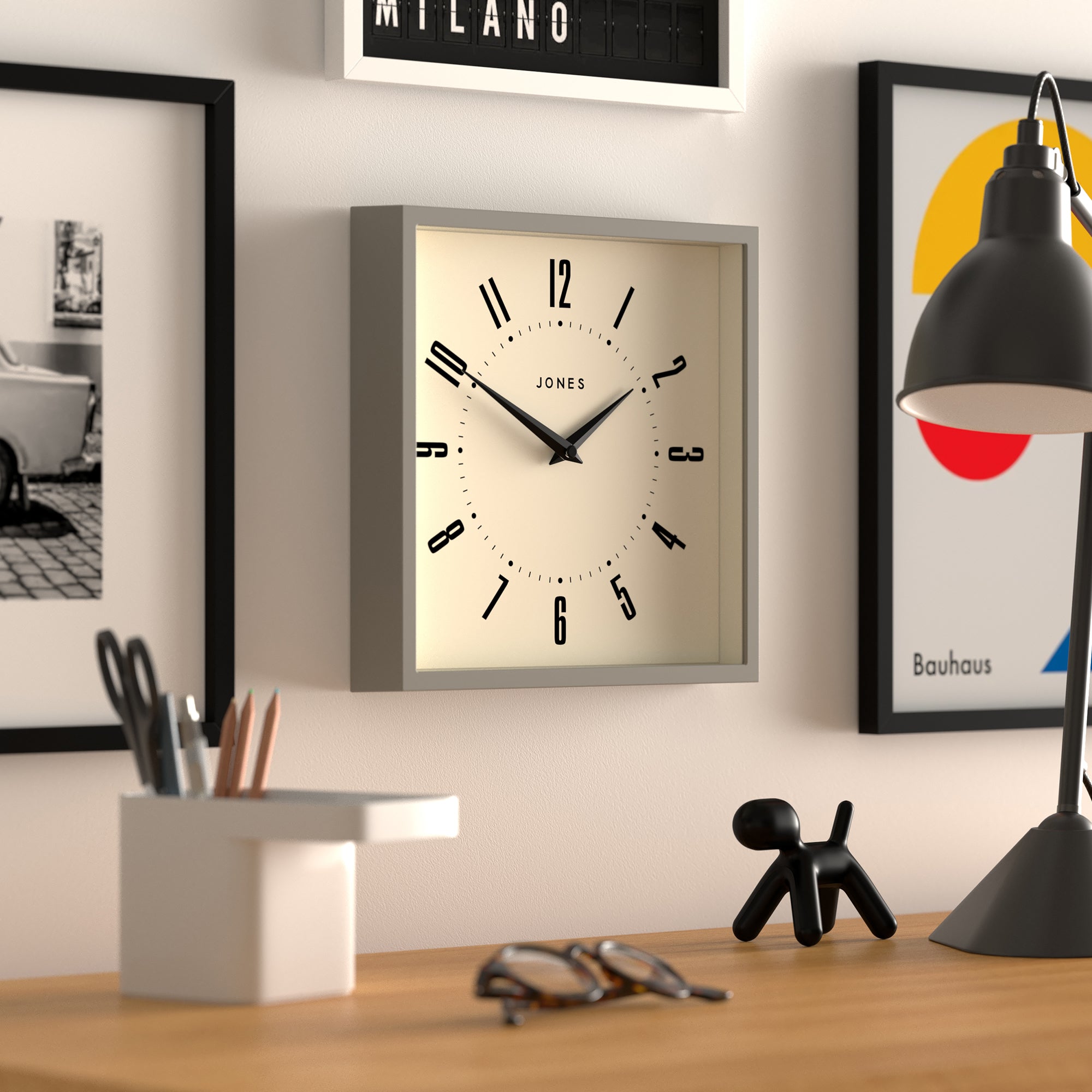 Newgate Jones Box Wall Clock Grey-Home & Garden > Decor-PEROZ Accessories