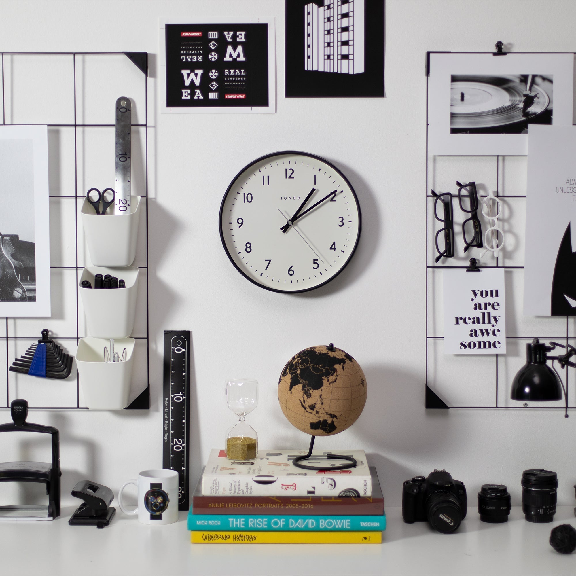 Newgate Jones Jam Clock Matte Black-Home & Garden > Decor-PEROZ Accessories