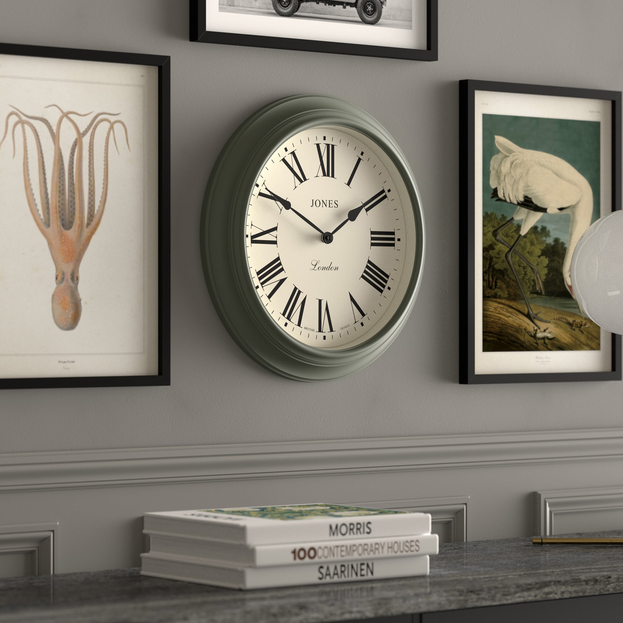 Newgate Jones Supper Club Clock Moss Green-Home & Garden > Decor-PEROZ Accessories