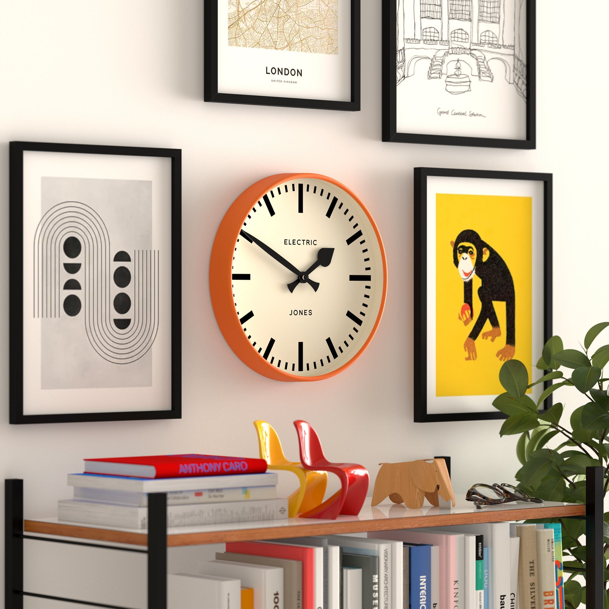 Newgate Jones Railway Wall Clock Orange-Home & Garden > Decor-PEROZ Accessories