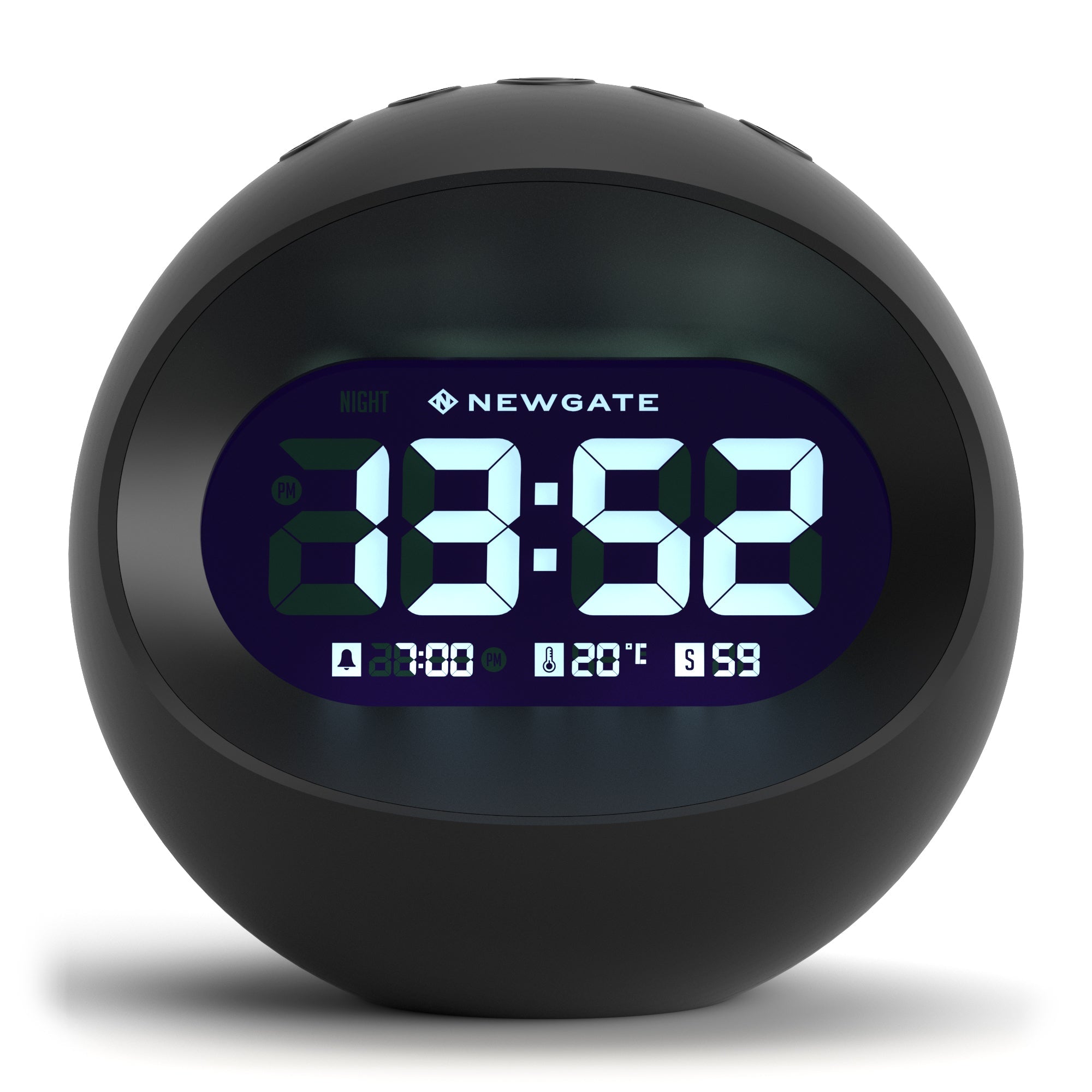 Newgate Centre Of The Earth Lcd Alarm Clock Black-Home & Garden > Decor-PEROZ Accessories