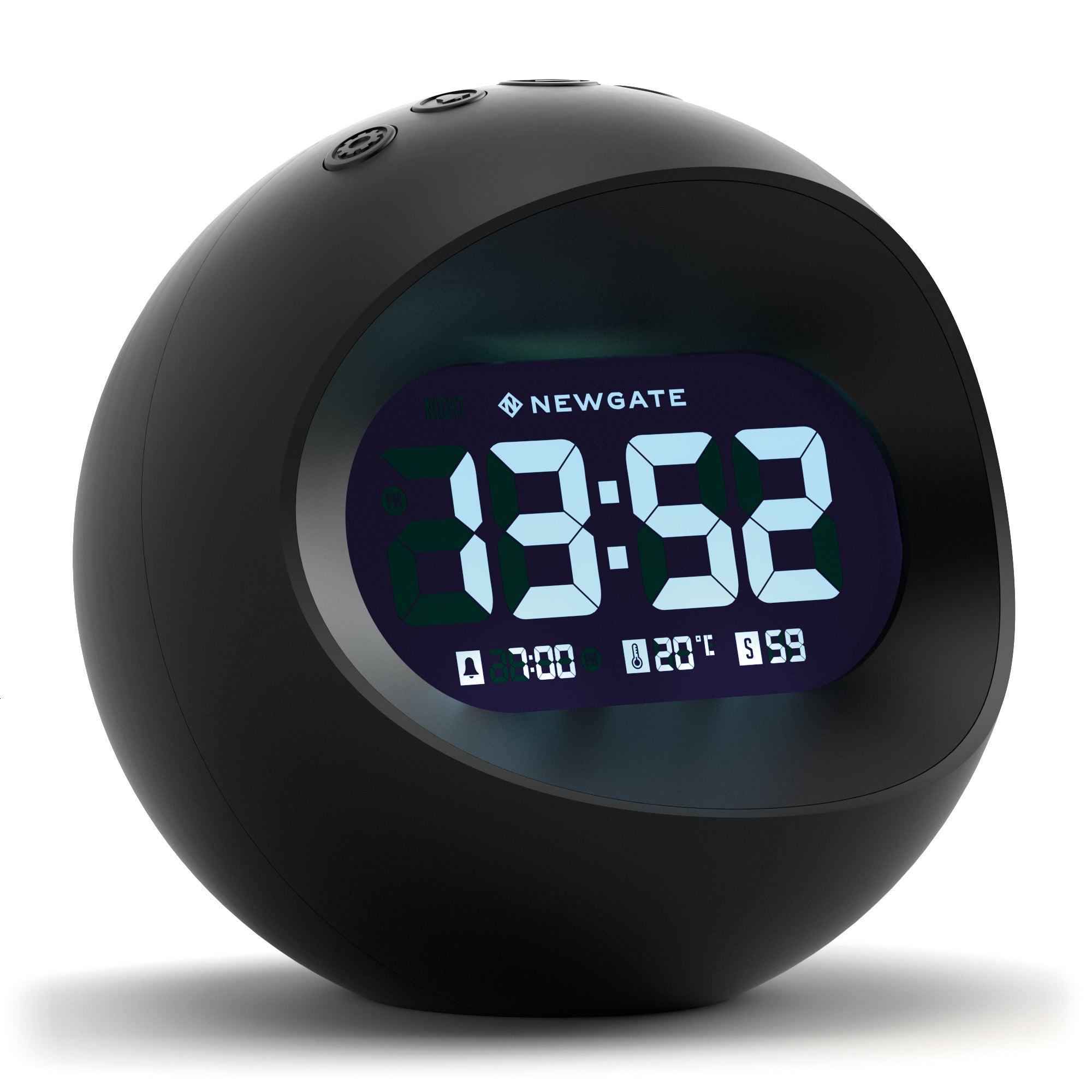 Newgate Centre Of The Earth Lcd Alarm Clock Black-Home & Garden > Decor-PEROZ Accessories