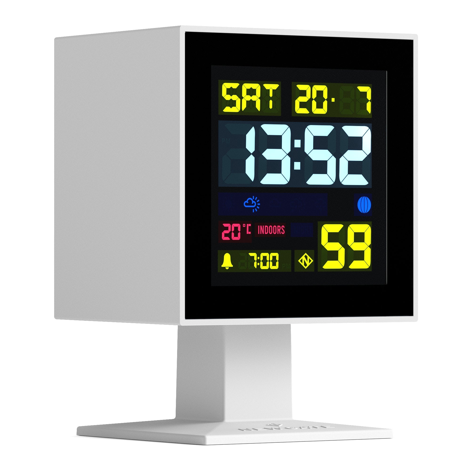 Newgate Monolith Lcd Alarm Clock White-Home & Garden > Decor-PEROZ Accessories