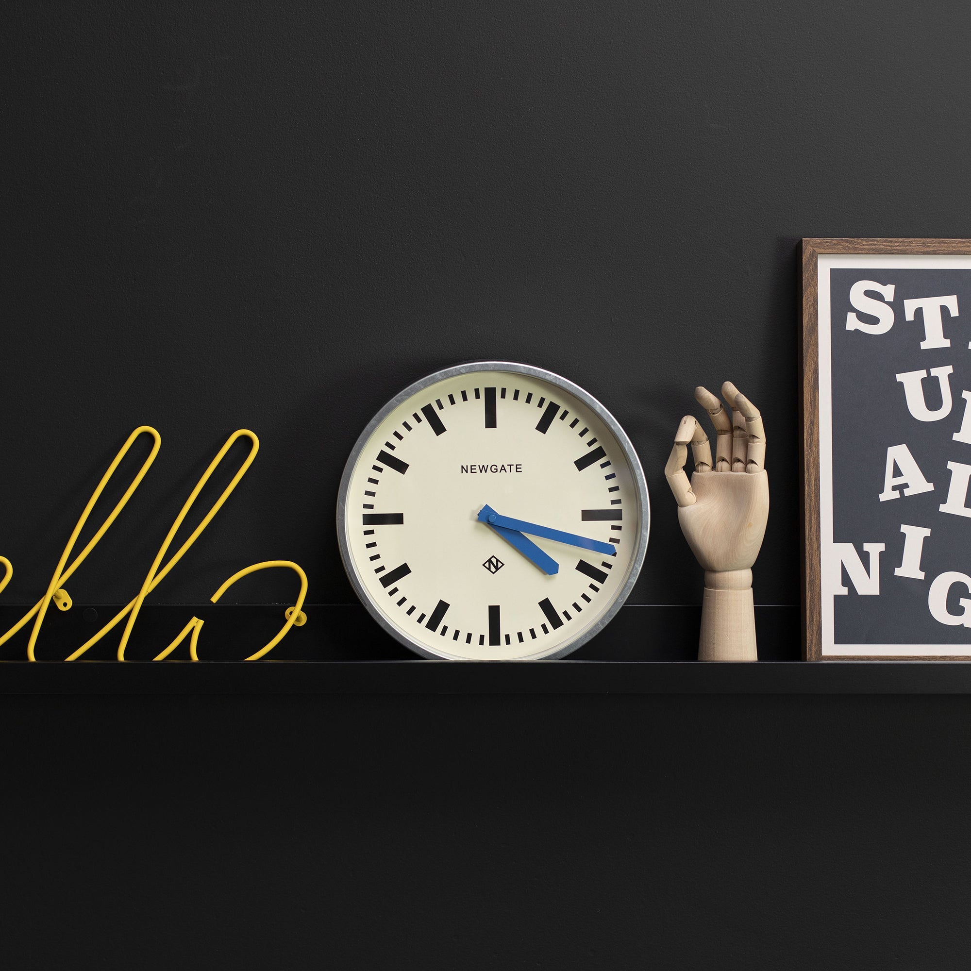 Newgate Luggage Wall Clock Galvanised Blue Hands-Home & Garden > Decor-PEROZ Accessories