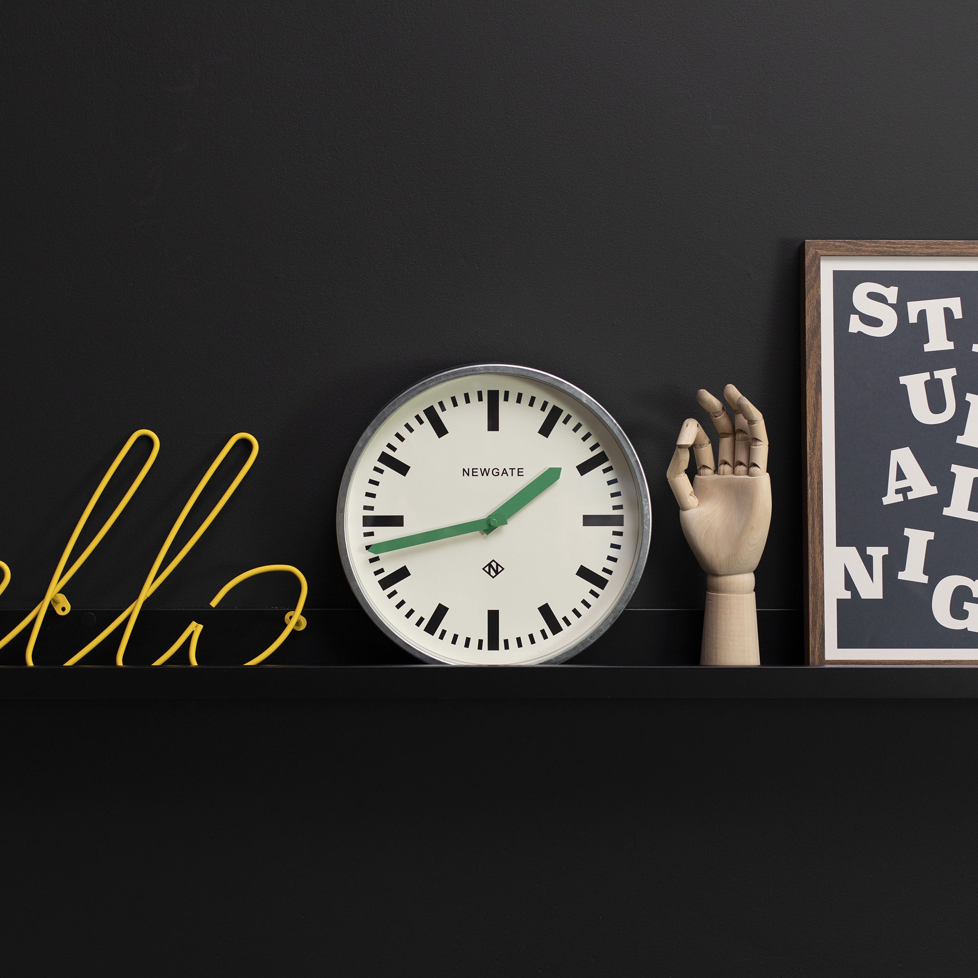 Newgate Luggage Wall Clock Galvanised Green Hands-Home & Garden > Decor-PEROZ Accessories