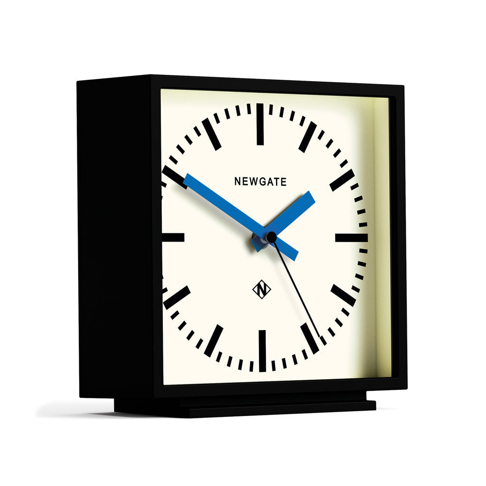 Newgate Amp Mantel Clock Black With Blue Hands-Home & Garden > Decor-PEROZ Accessories