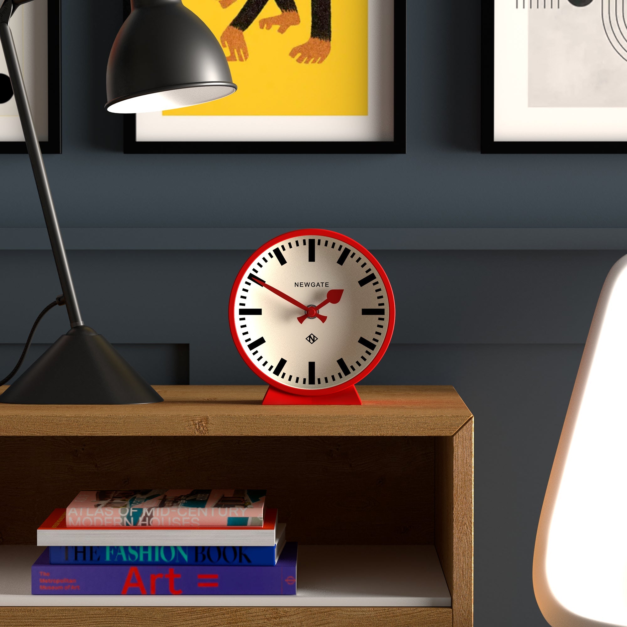 Newgate Railway Mantel Clock Fire Engine Red-Home & Garden > Decor-PEROZ Accessories