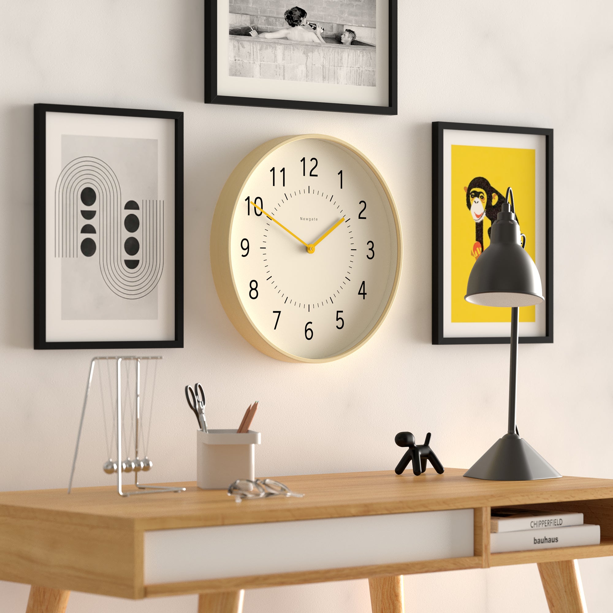 Newgate Monopoly Plywood Wall Clock With Yellow Hands-Home & Garden > Decor-PEROZ Accessories