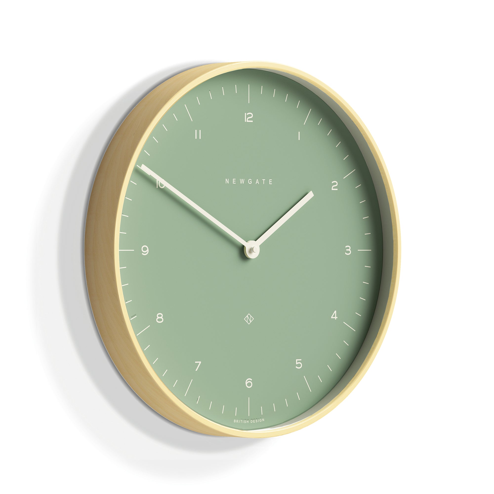 Newgate Mr Clarke Clock Pale Wood Bubble Green Dial 133-Home & Garden > Decor-PEROZ Accessories