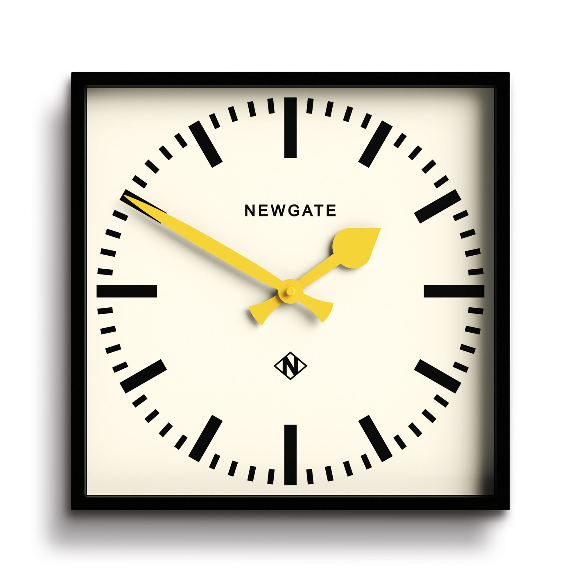 Newgate Number Five Wall Clock Black Yellow Hands-Home & Garden > Decor-PEROZ Accessories