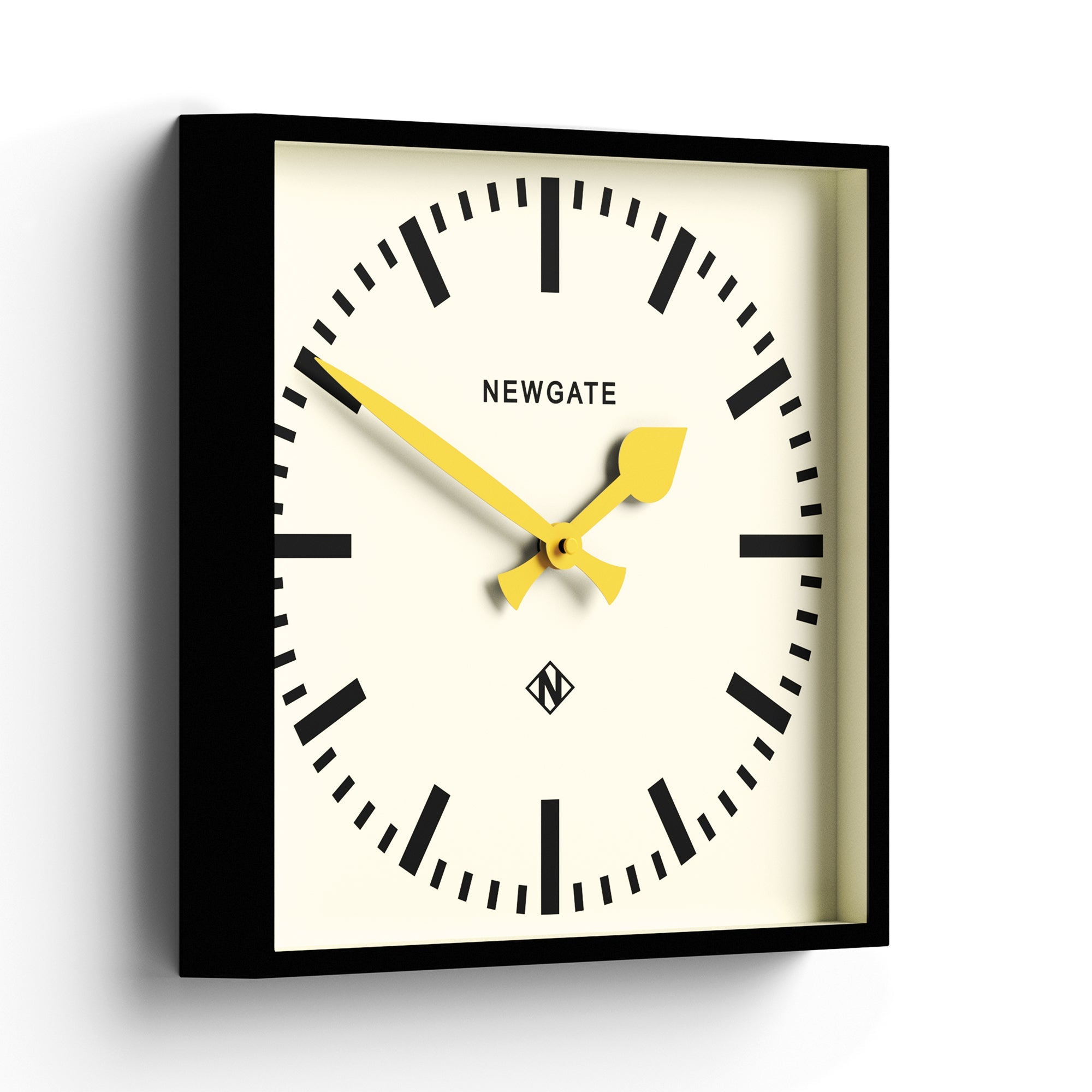 Newgate Number Five Wall Clock Black Yellow Hands-Home & Garden > Decor-PEROZ Accessories
