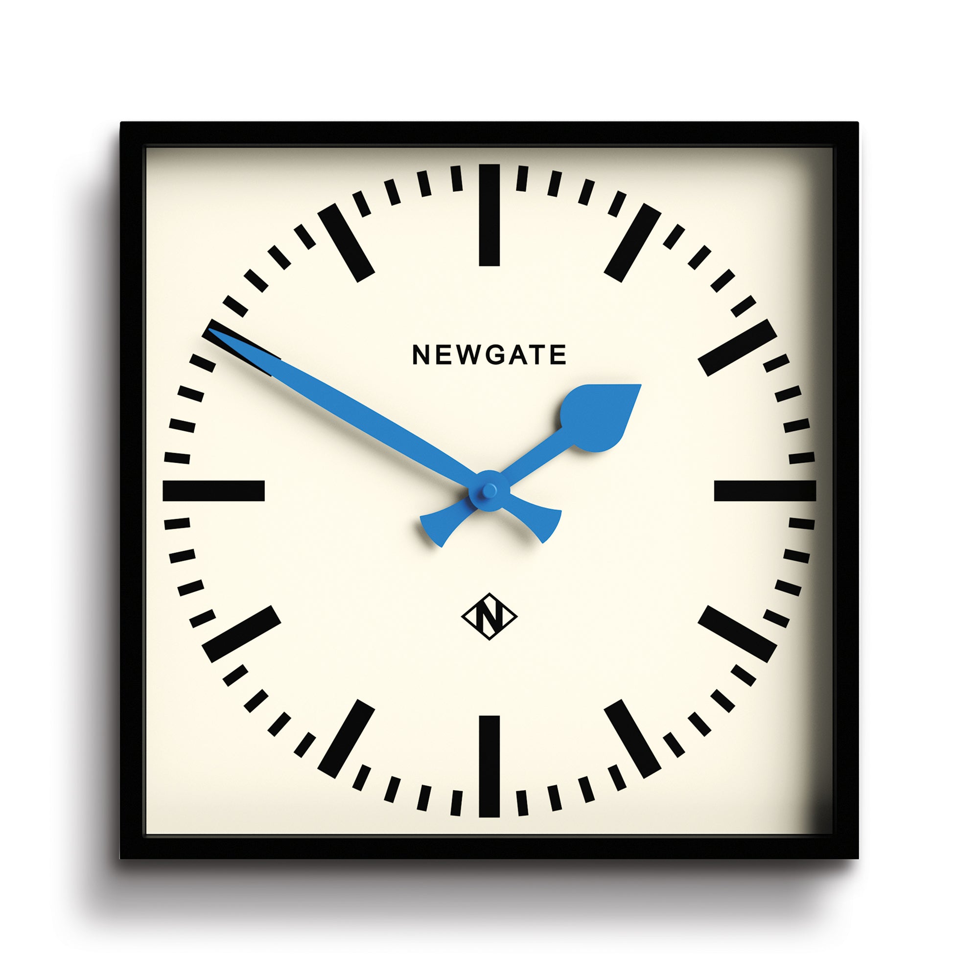 Newgate Number Five Wall Clock Black Blue Hands-Home & Garden > Decor-PEROZ Accessories