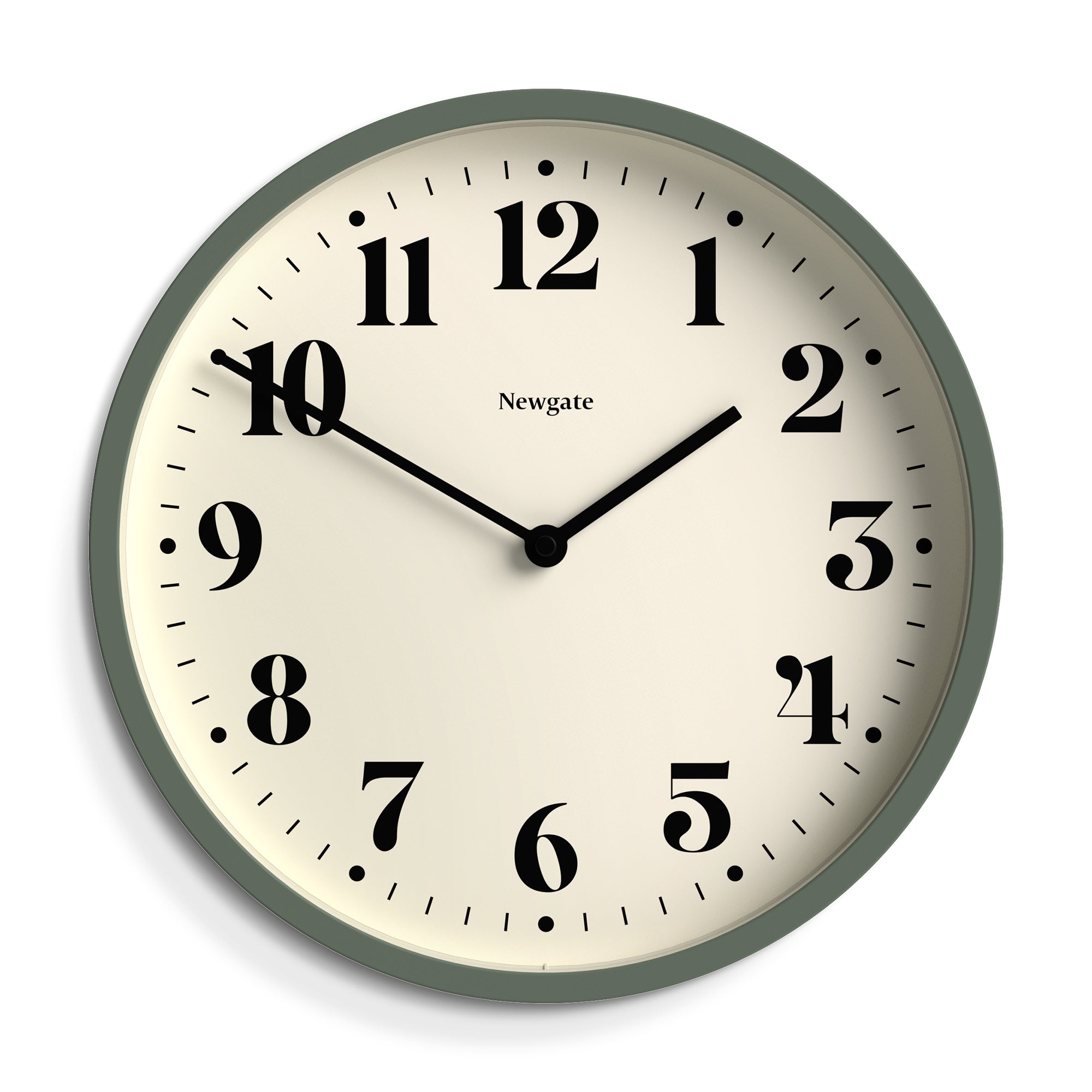 Newgate Number Four Wall Clock Matte Asparagus Green-Home & Garden > Decor-PEROZ Accessories
