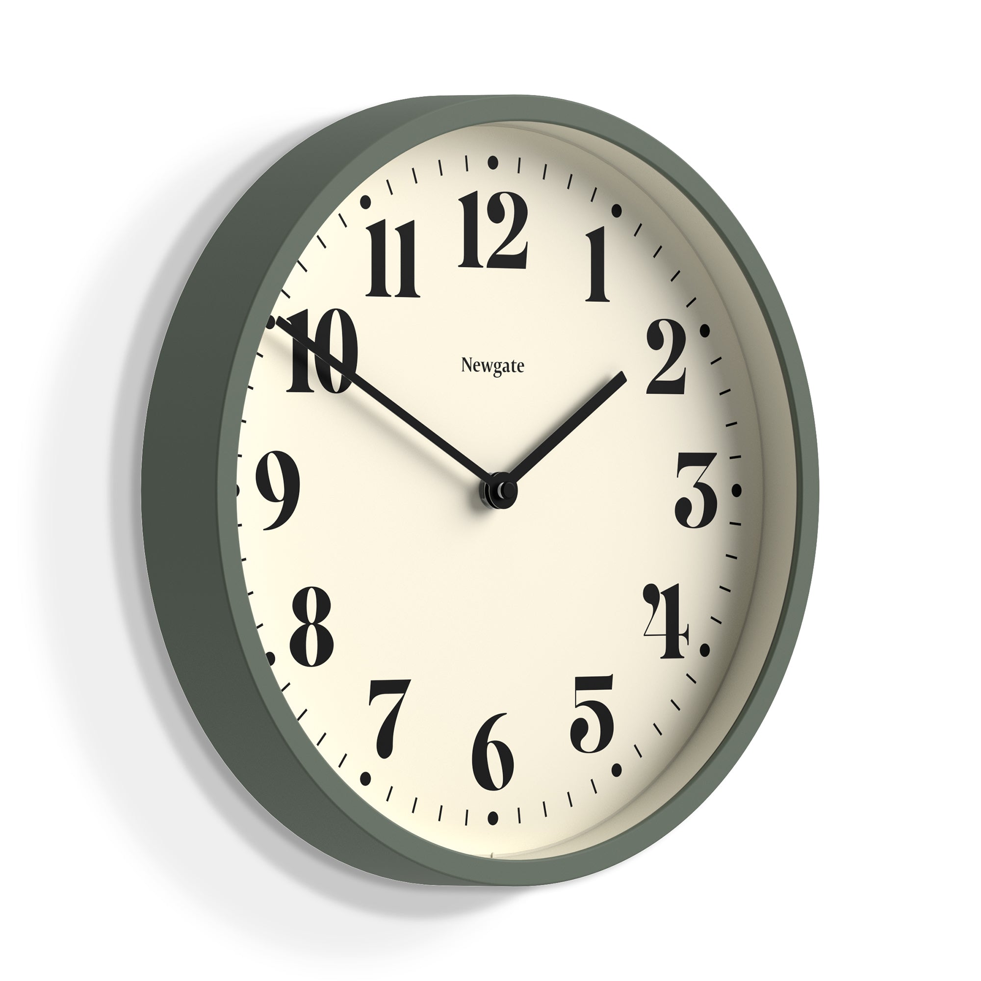 Newgate Number Four Wall Clock Matte Asparagus Green-Home & Garden > Decor-PEROZ Accessories