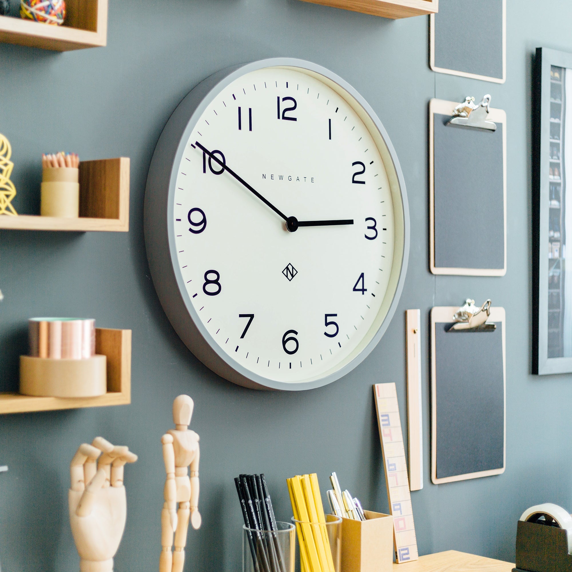 Newgate Number One Clock Echo Posh Grey-Home & Garden > Decor-PEROZ Accessories