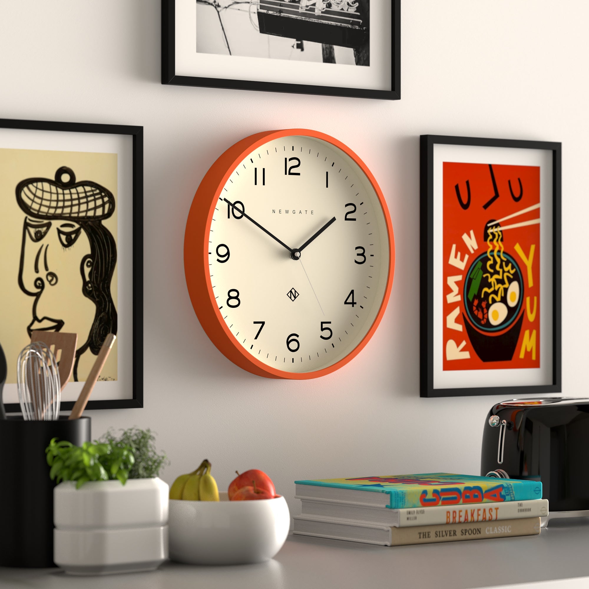 Newgate Number Three Echo Clock Silicone Orange-Home & Garden > Decor-PEROZ Accessories