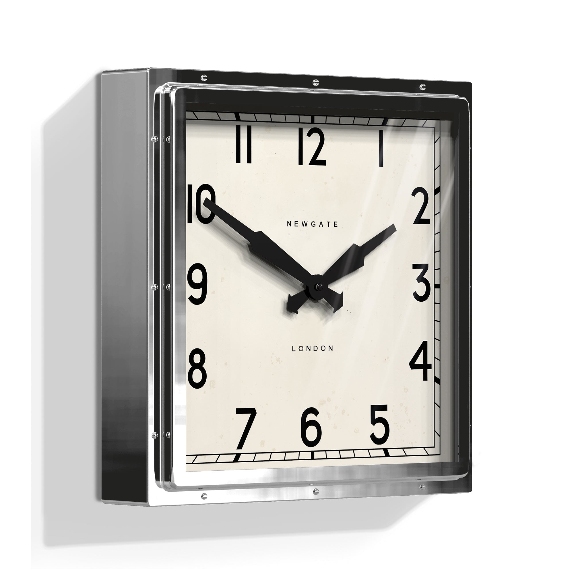 Newgate Quad Clock Chrome-Home & Garden > Decor-PEROZ Accessories