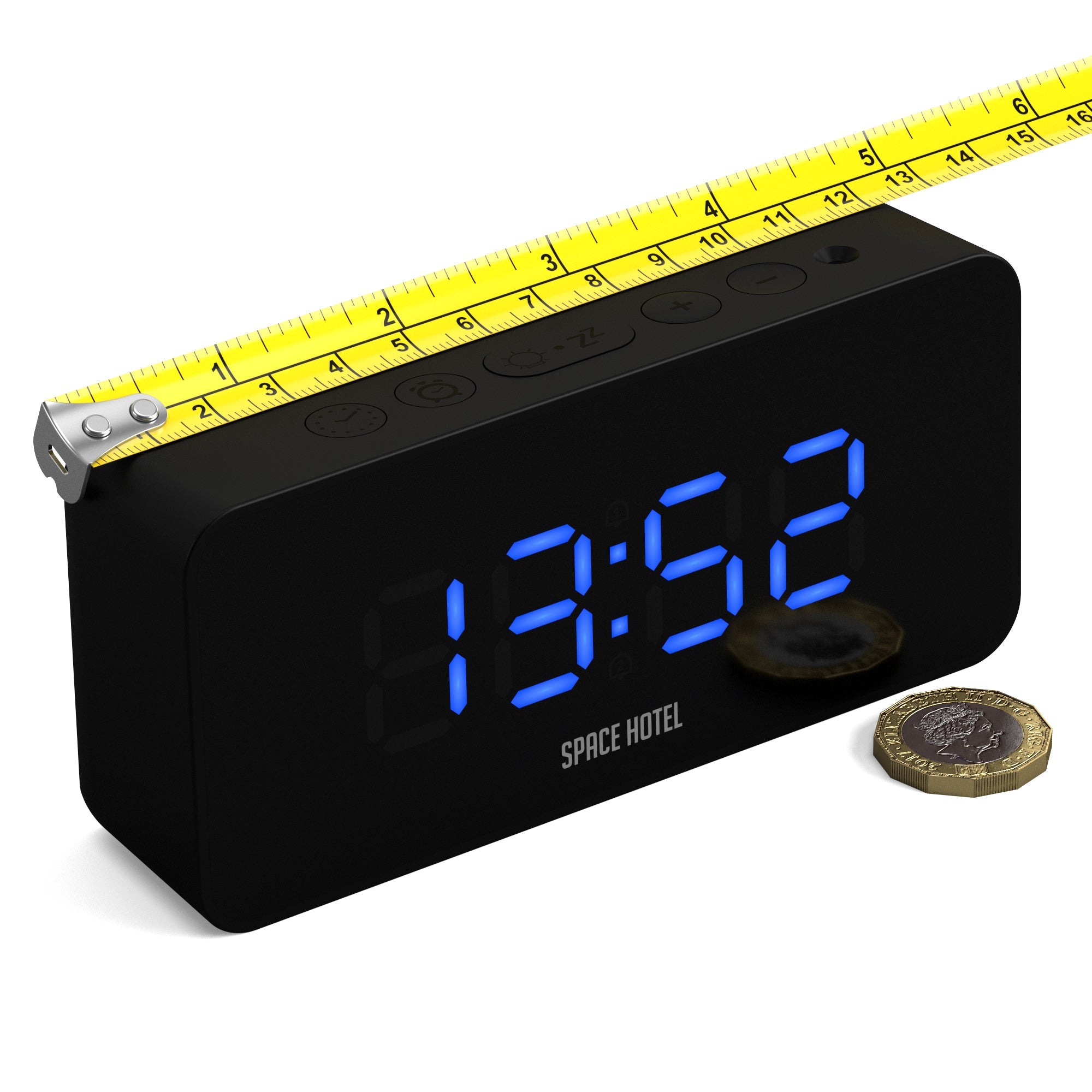 Newgate Space Hotel Hypertron Alarm Clock Black Case - Black Lens - Blue Led-Home & Garden > Decor-PEROZ Accessories