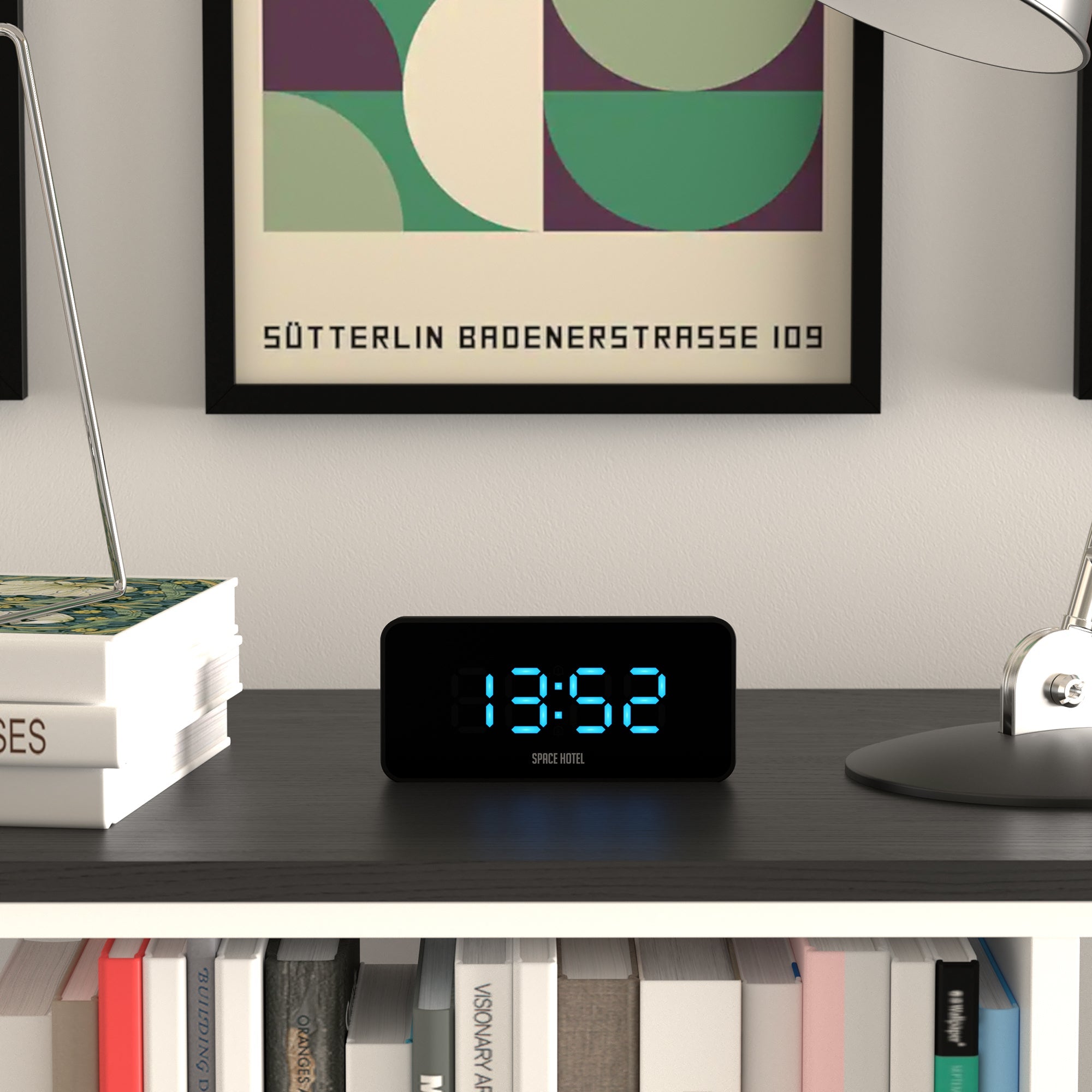 Newgate Space Hotel Hypertron Alarm Clock Black Case - Black Lens - Blue Led-Home & Garden > Decor-PEROZ Accessories