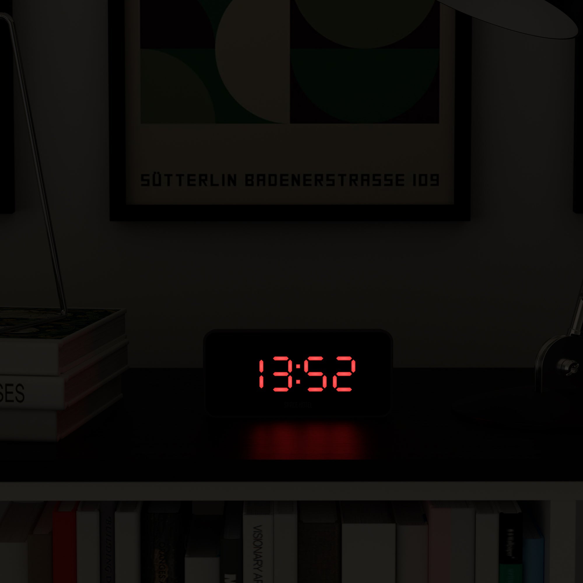 Newgate Space Hotel Hypertron Alarm Clock Black Case - Black Lens - Red Led-Home & Garden > Decor-PEROZ Accessories