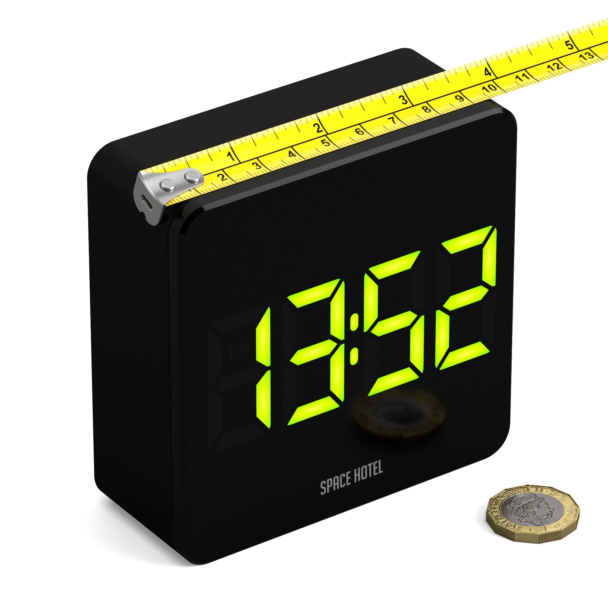 Newgate Space Hotel Orbatron Alarm Clock Black Case - Black Lens - Green Led-Home & Garden > Decor-PEROZ Accessories