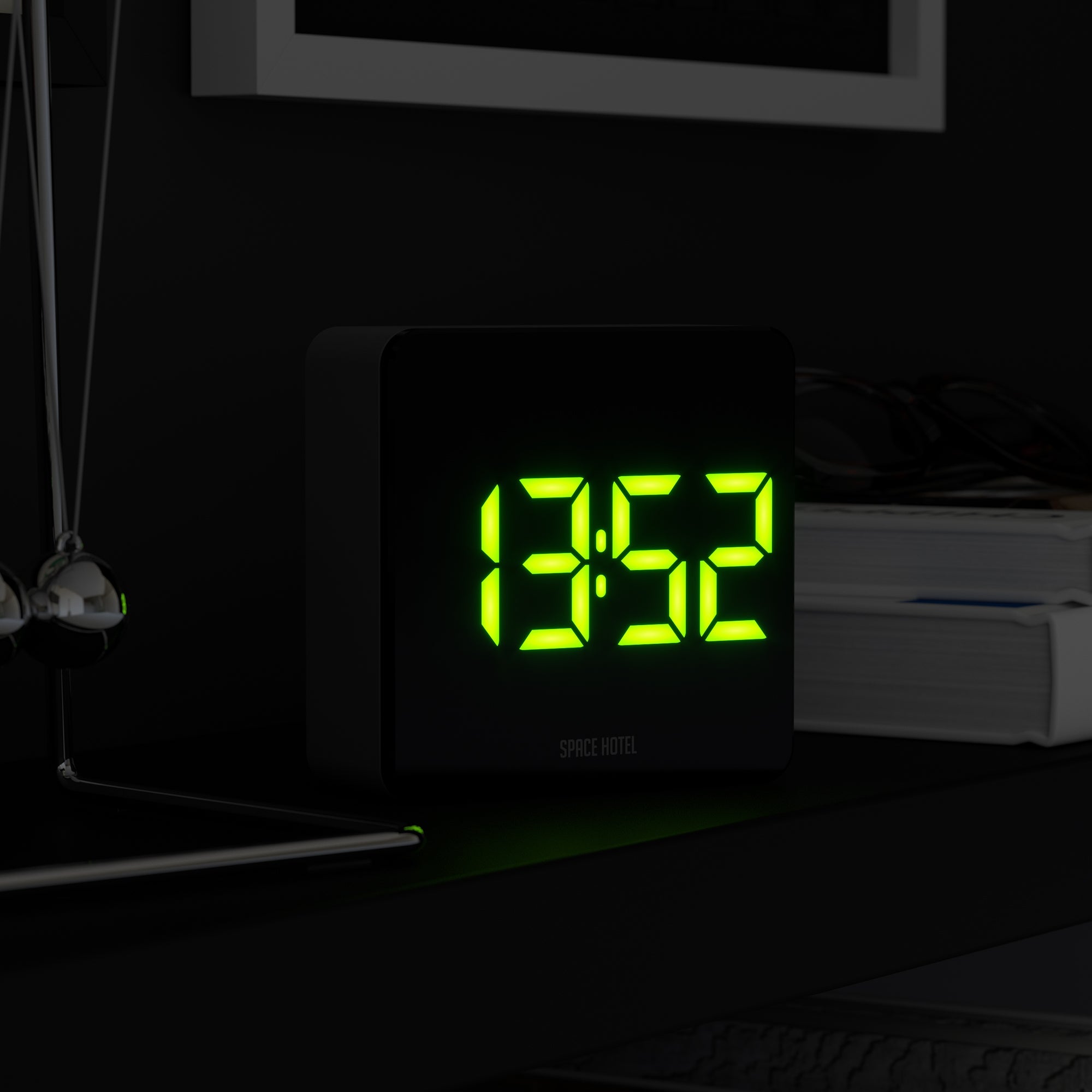 Newgate Space Hotel Orbatron Alarm Clock Black Case - Black Lens - Green Led-Home & Garden > Decor-PEROZ Accessories
