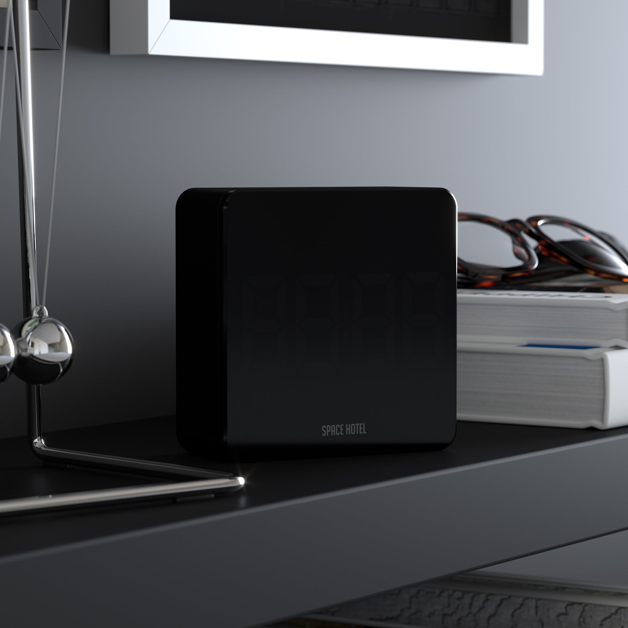 Newgate Space Hotel Orbatron Alarm Clock Black Case - Black Lens - Green Led-Home & Garden > Decor-PEROZ Accessories