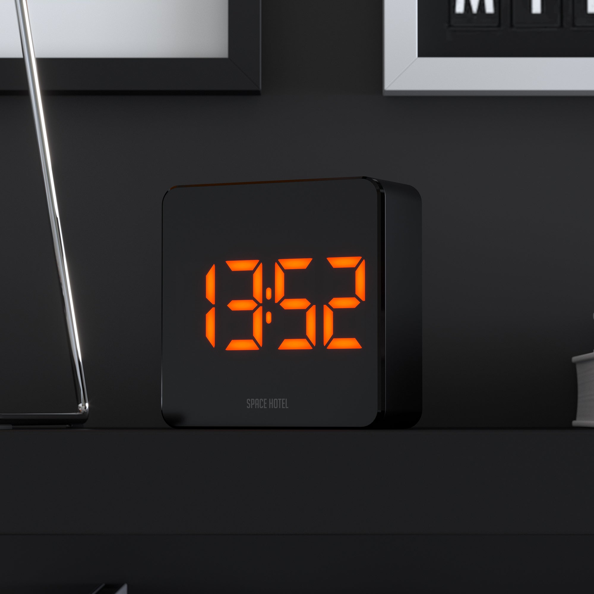 Newgate Space Hotel Orbatron Alarm Clock Black Case - Black Lens - Orange Led-Home & Garden > Decor-PEROZ Accessories