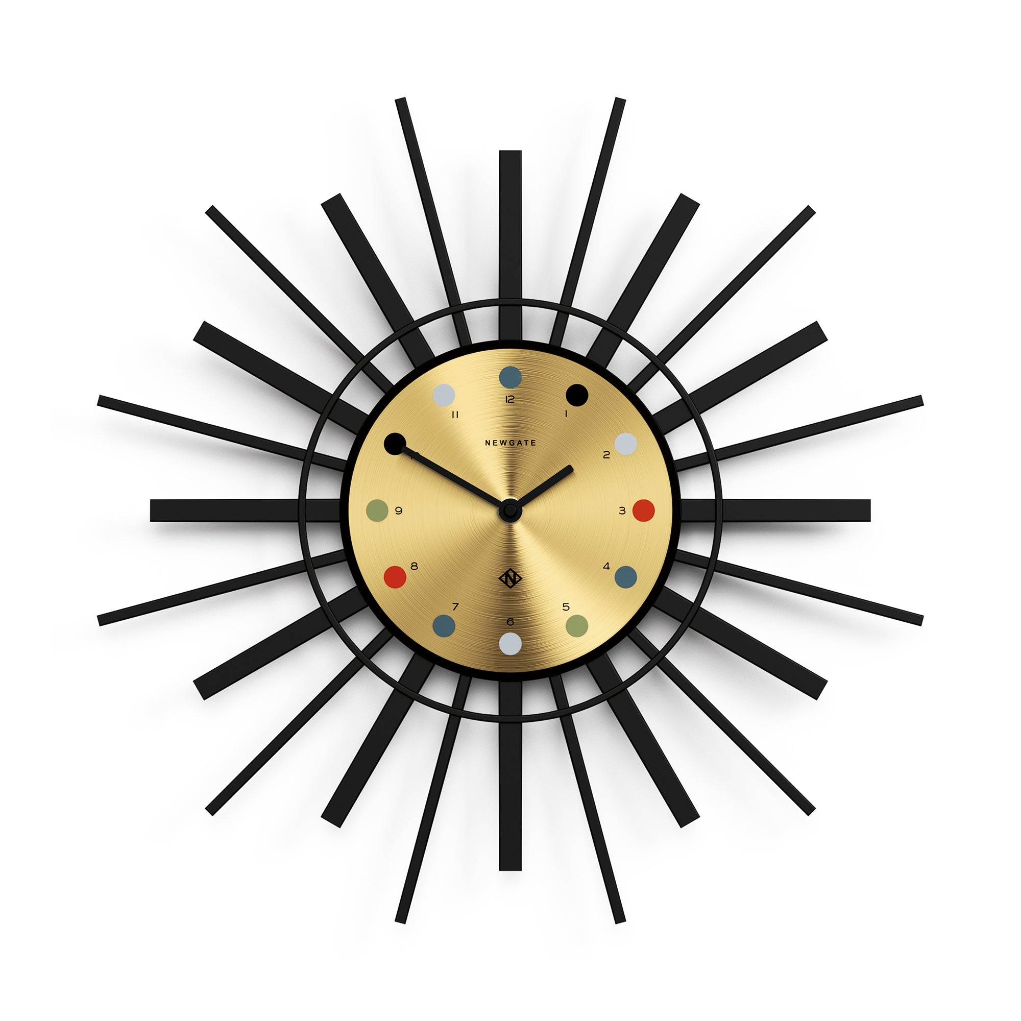 Newgate Stingray Wall Clock Black - Gold Dial-Home & Garden > Decor-PEROZ Accessories