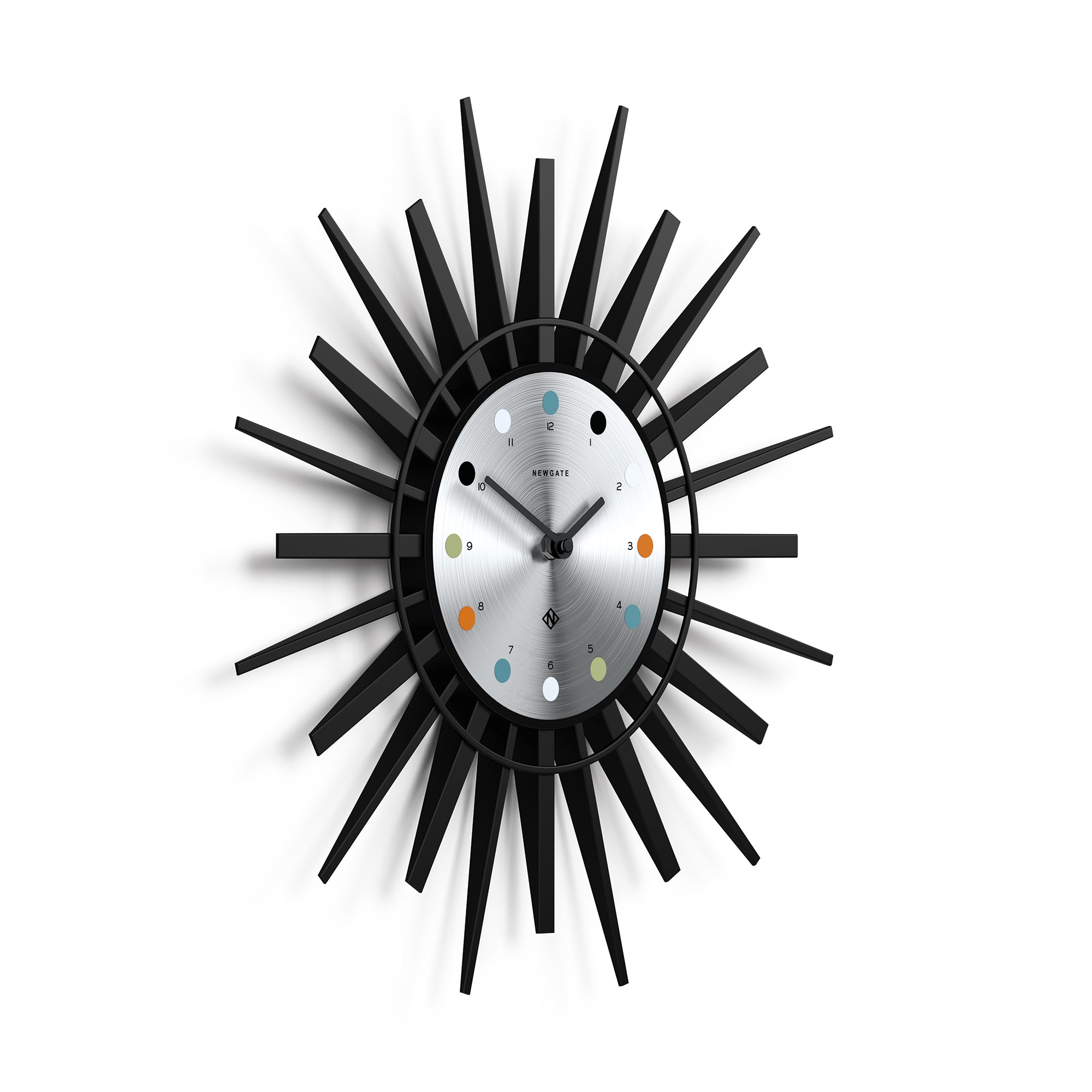 Newgate Stingray Wall Clock Black - Silver Dial-Home & Garden > Decor-PEROZ Accessories