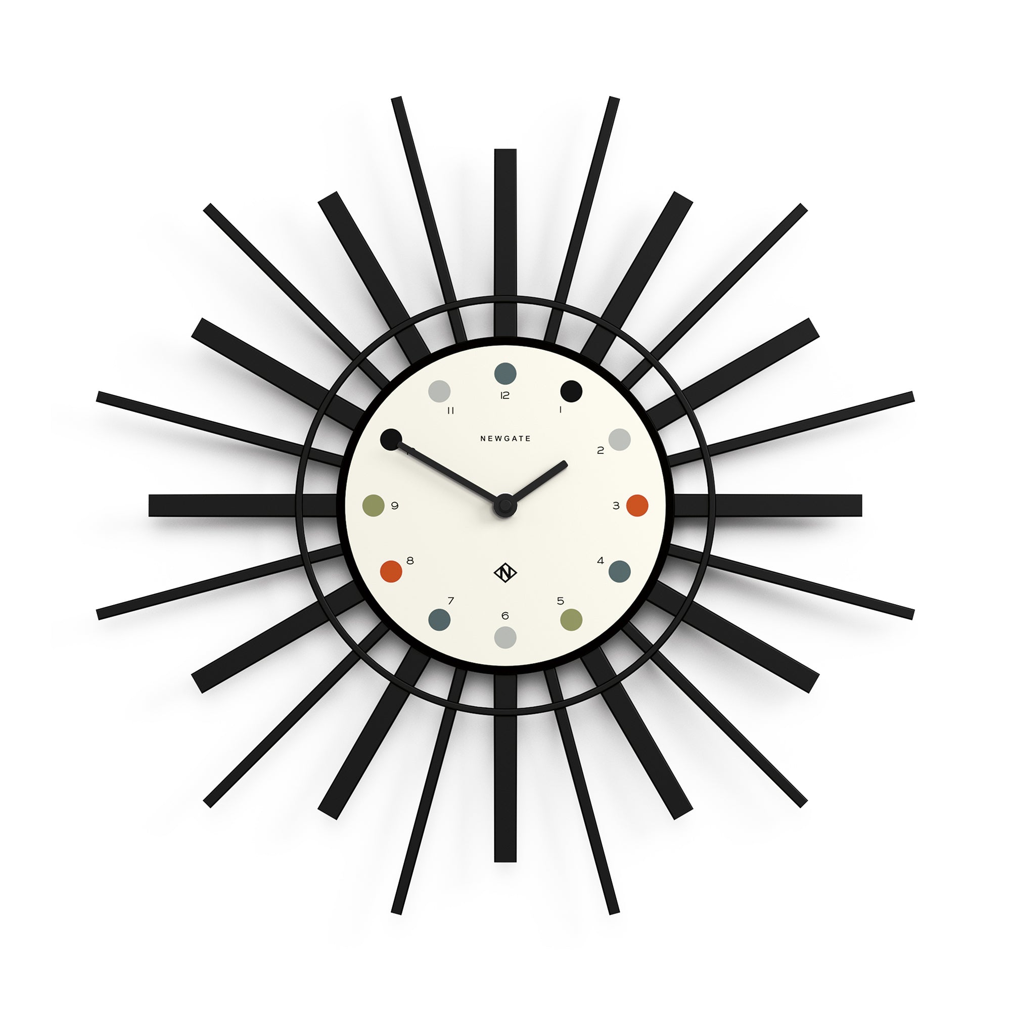 Newgate Stingray Wall Clock Black - White Dial-Home & Garden > Decor-PEROZ Accessories