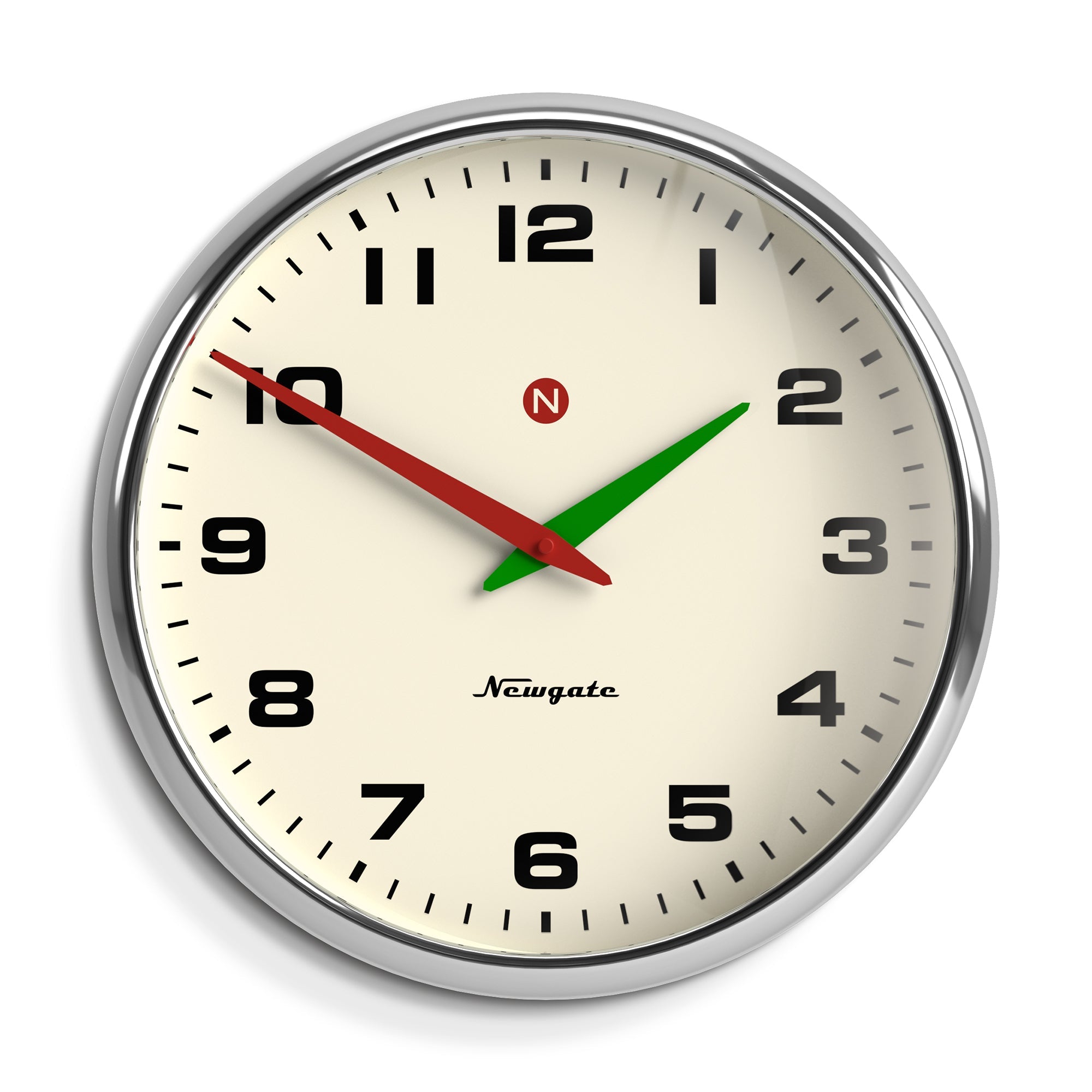Newgate Superstore Wall Clock Alpha Dial Chrome-Home & Garden > Decor-PEROZ Accessories