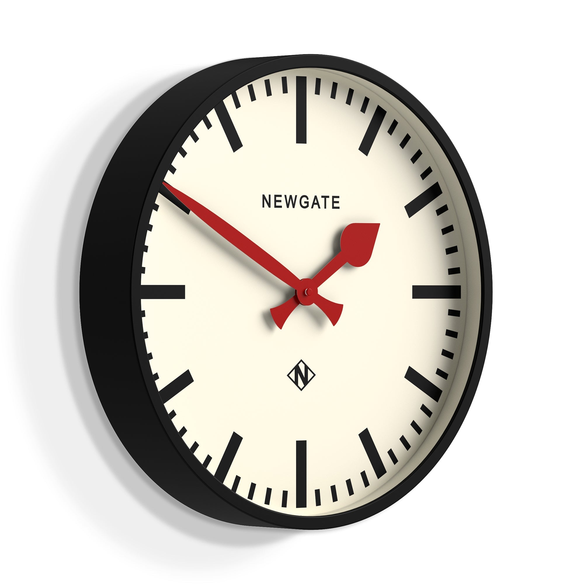 Newgate Universal Wall Clock Railway Dial Black-Home & Garden > Decor-PEROZ Accessories
