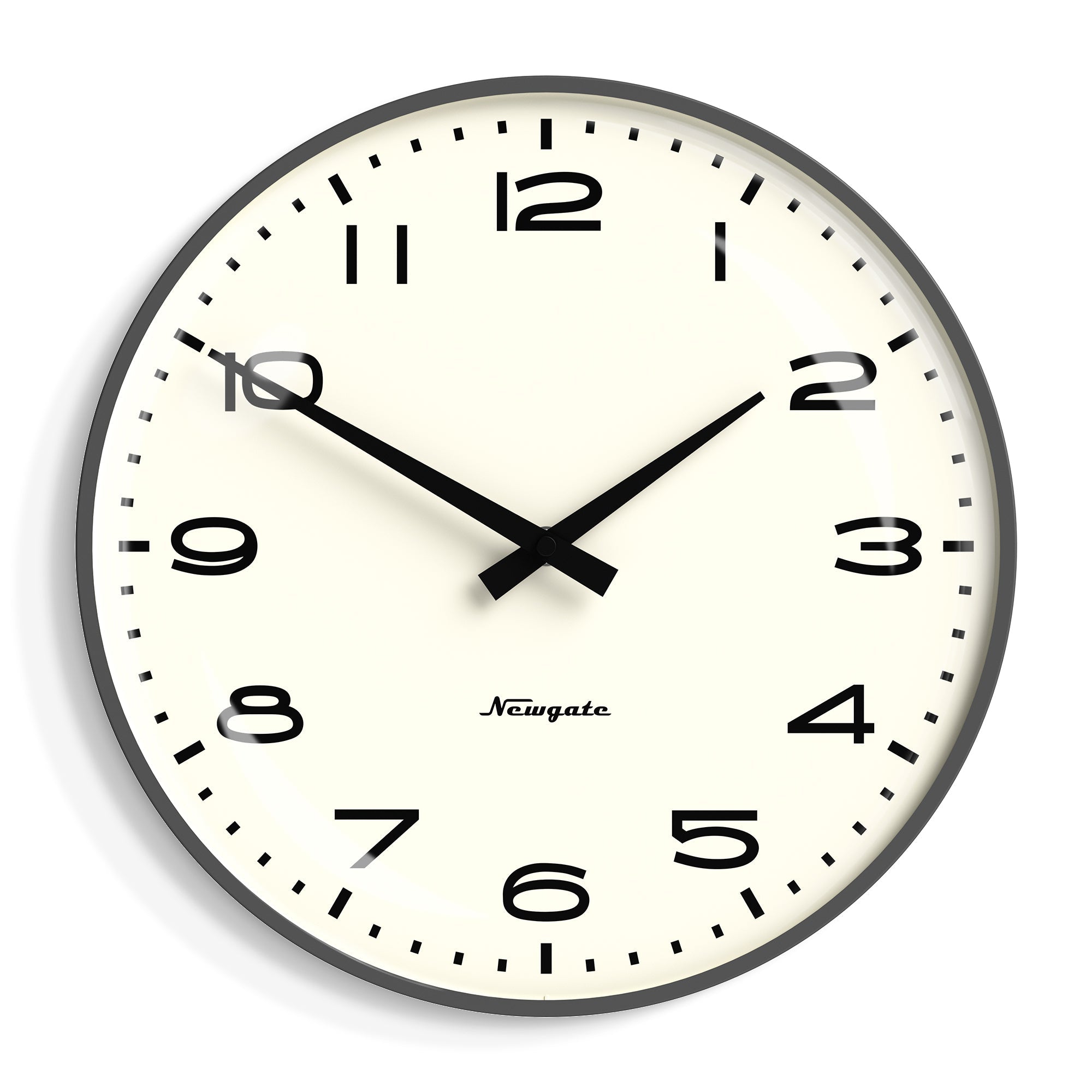 Newgate Radio City Wall Clock Black Arabic Dial - Matte Blizzard Grey-Home & Garden > Decor-PEROZ Accessories