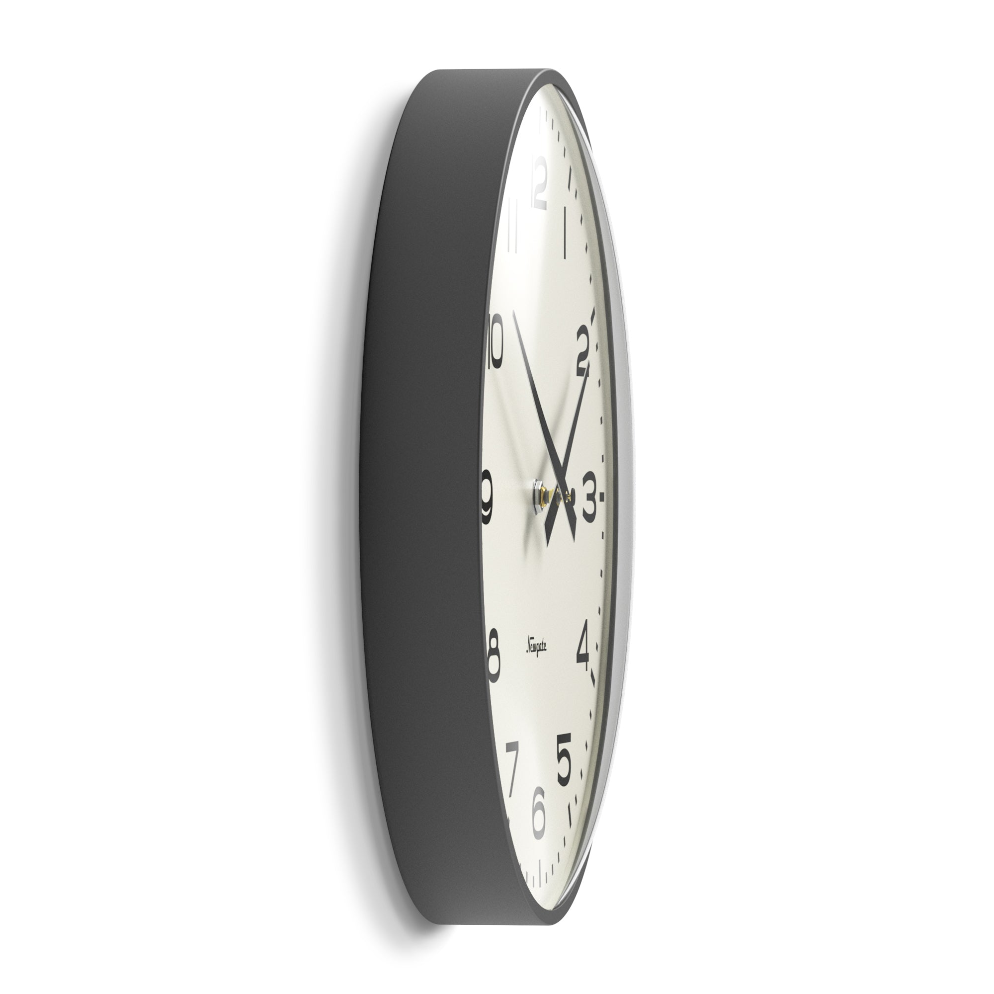 Newgate Radio City Wall Clock Black Arabic Dial - Matte Blizzard Grey-Home & Garden > Decor-PEROZ Accessories