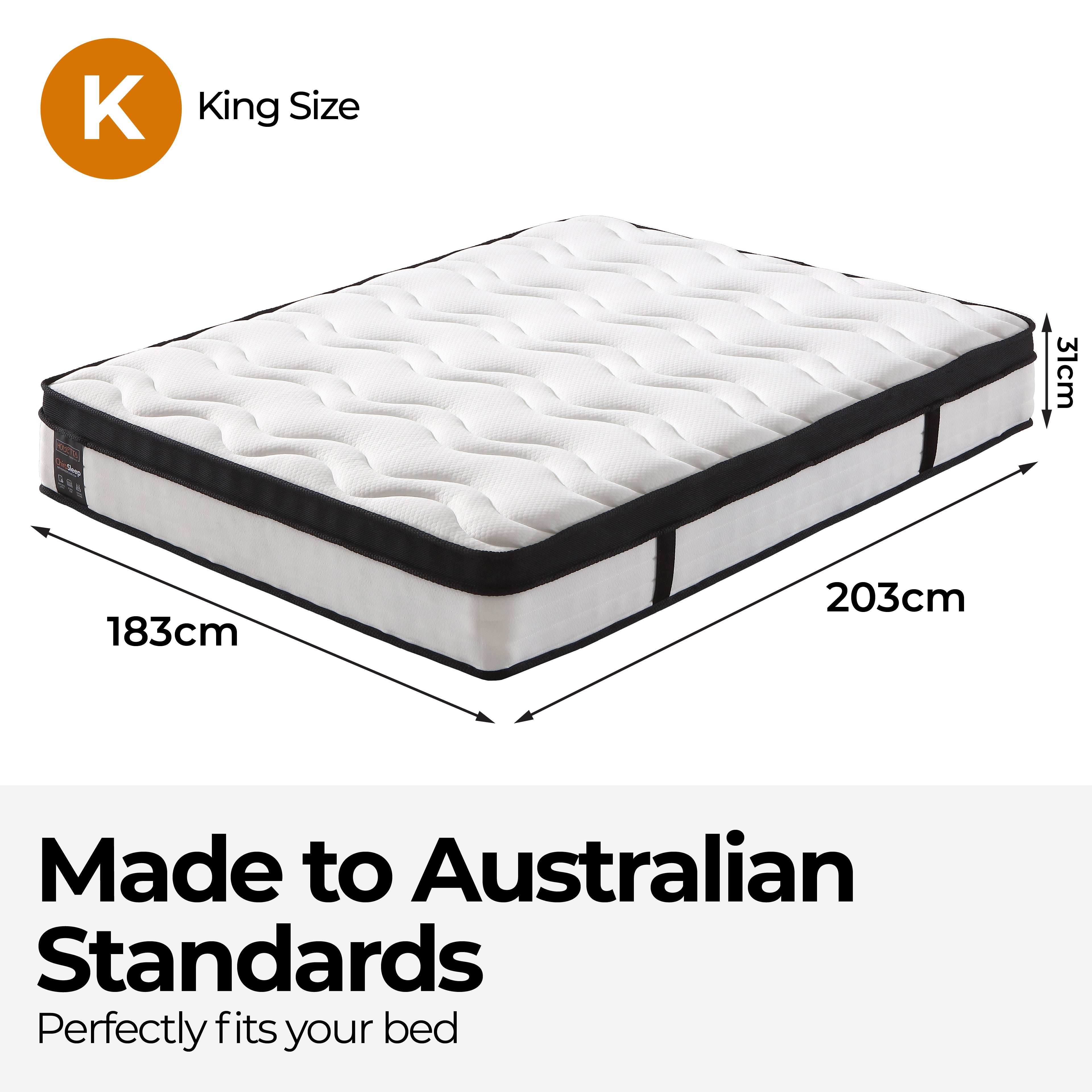 ChiroSleep Orthopaedic Euro Top Pocket Spring King Mattress-Furniture > Mattresses > King Size Mattress-PEROZ Accessories