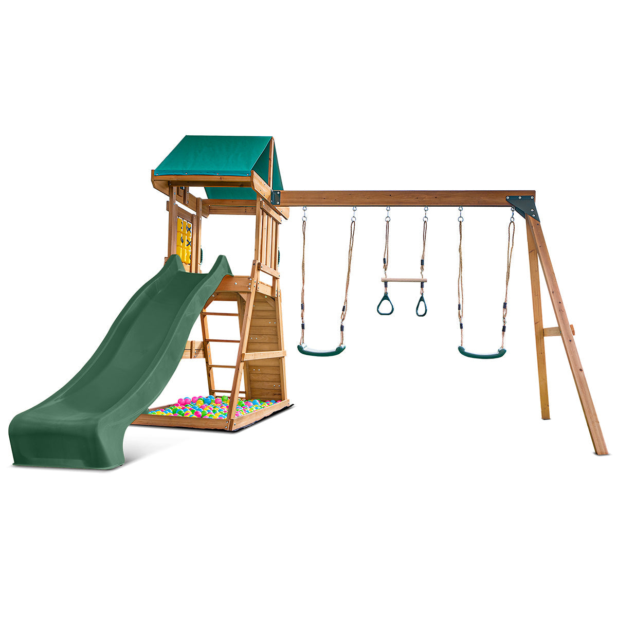 Lifespan Kids Birmingham Swing Set & Play Centre with 2.2m Slide (Green)-Baby & Kids > Baby & Kid&