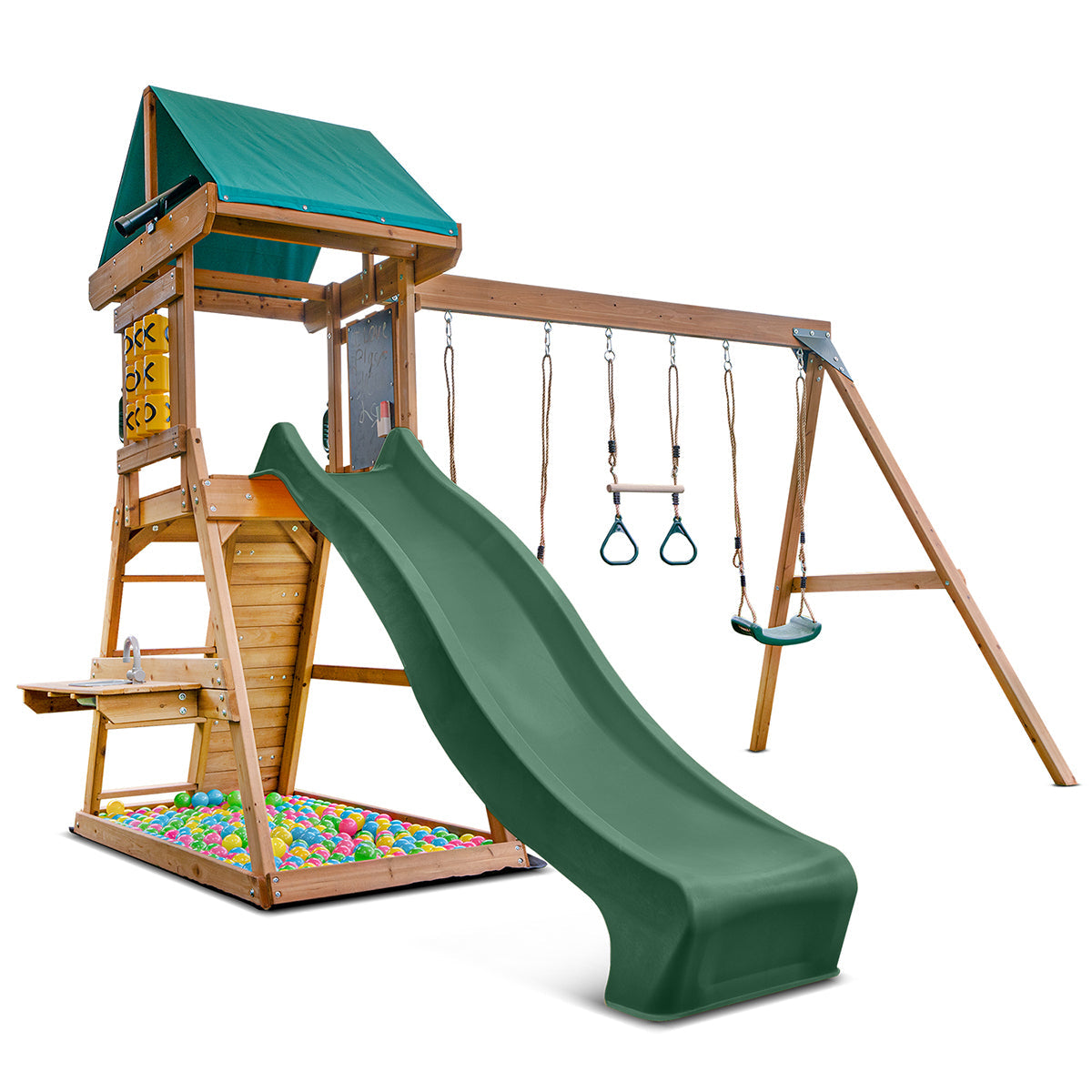 Lifespan Kids Birmingham Swing Set & Play Centre with 2.2m Slide (Green)-Baby & Kids > Baby & Kid&