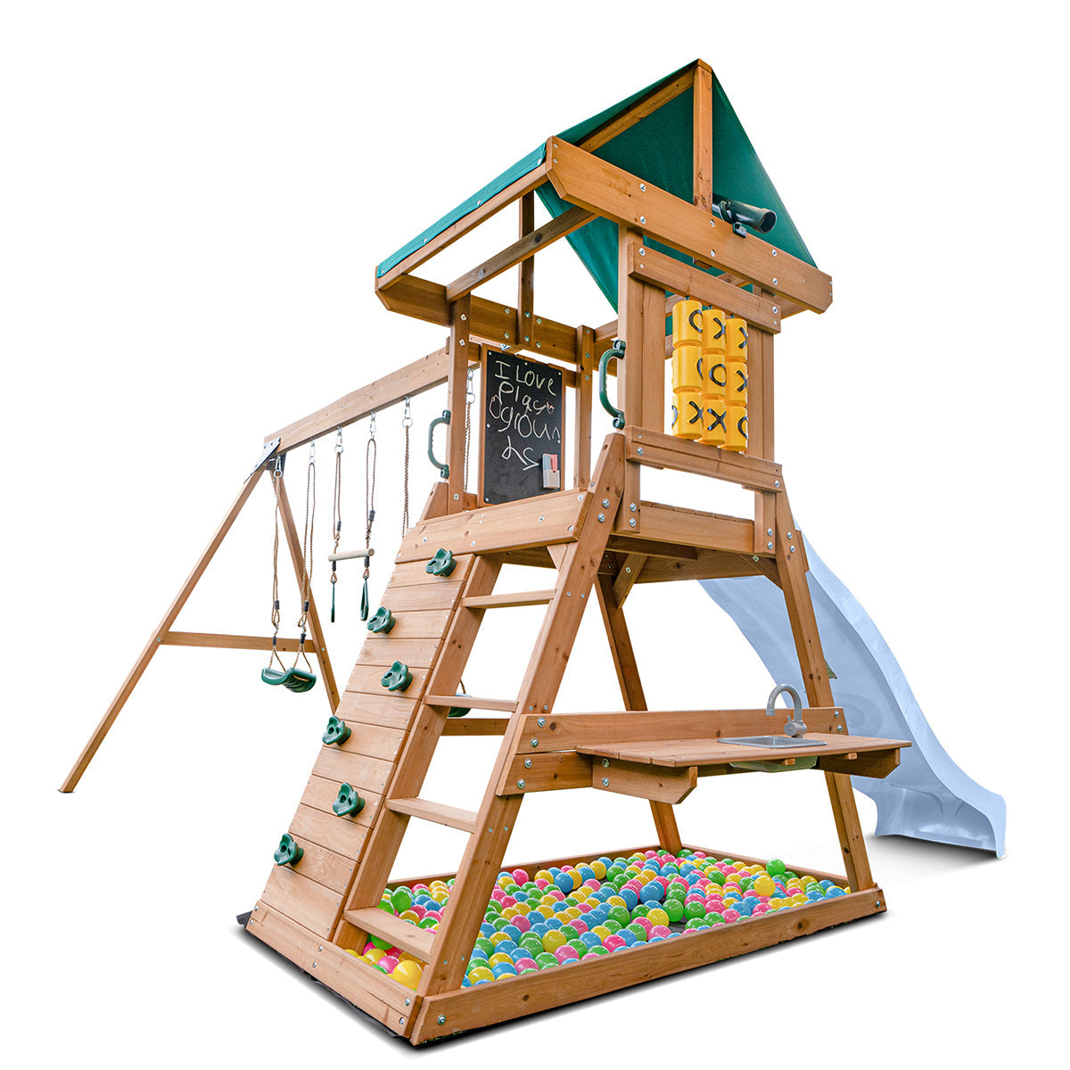 Lifespan Kids Birmingham Swing Set & Play Centre with 2.2m Slide (Pastel Blue)-Baby & Kids > Baby & Kid&