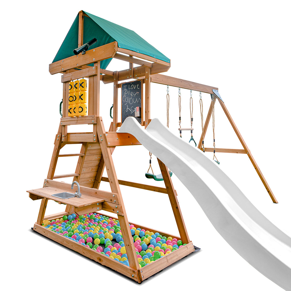 Lifespan Kids Birmingham Swing Set & Play Centre with 2.2m Slide (White)-Baby & Kids > Baby & Kid&