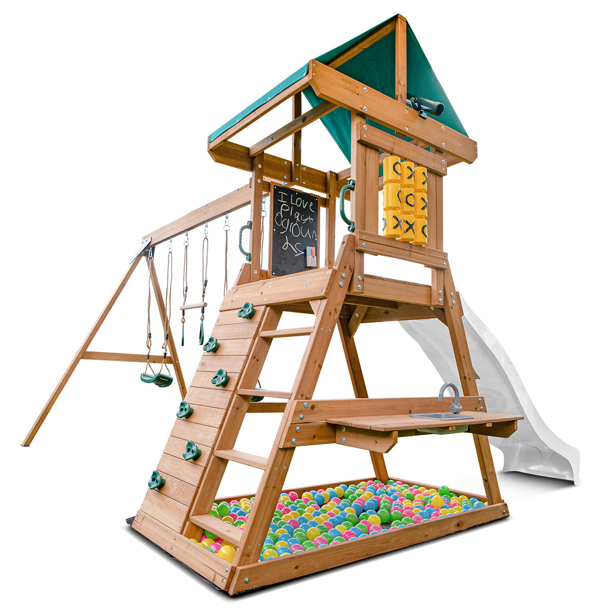 Lifespan Kids Birmingham Swing Set & Play Centre with 2.2m Slide (White)-Baby & Kids > Baby & Kid&