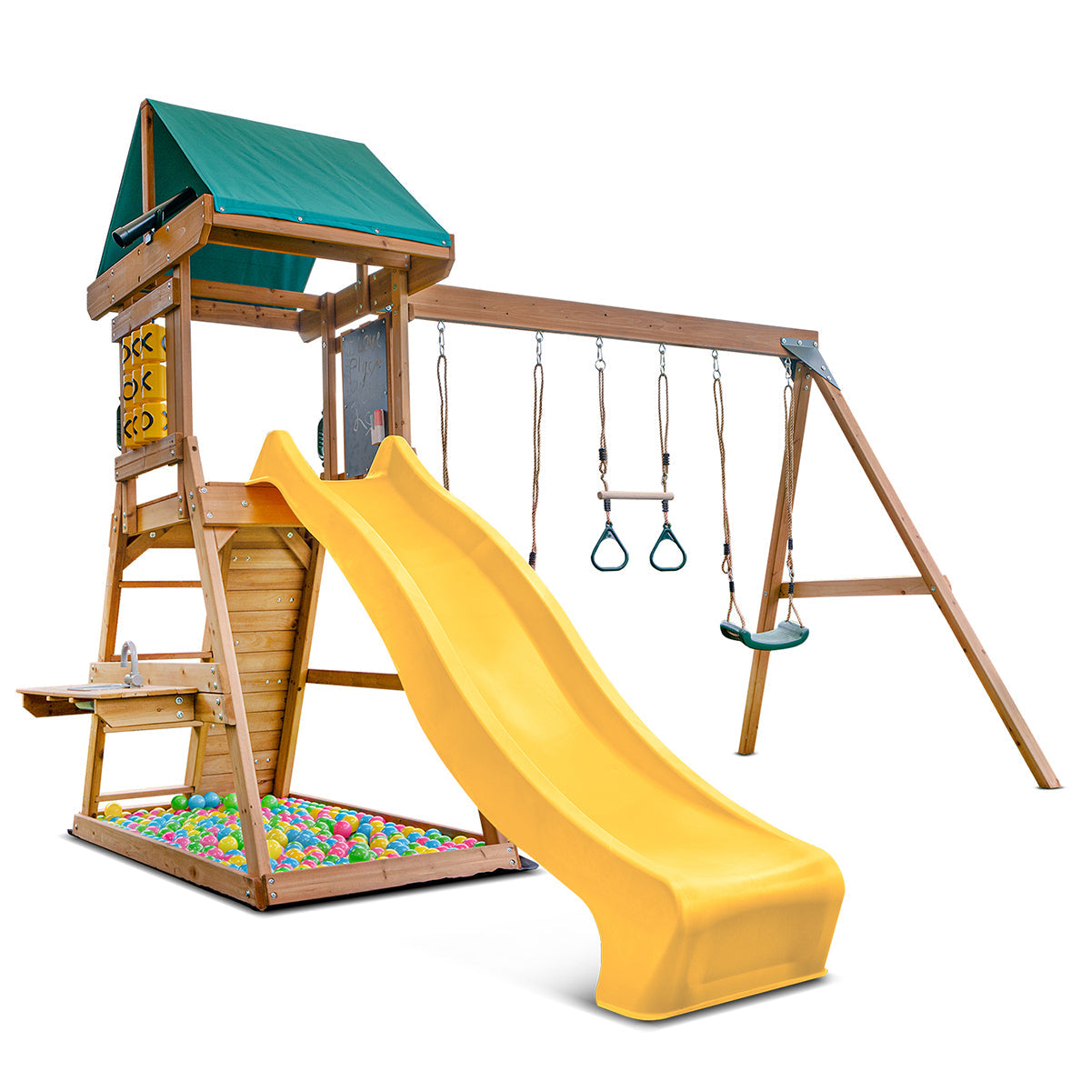 Lifespan Kids Birmingham Swing Set & Play Centre with 2.2m Slide (Yellow)-Baby & Kids > Baby & Kid&