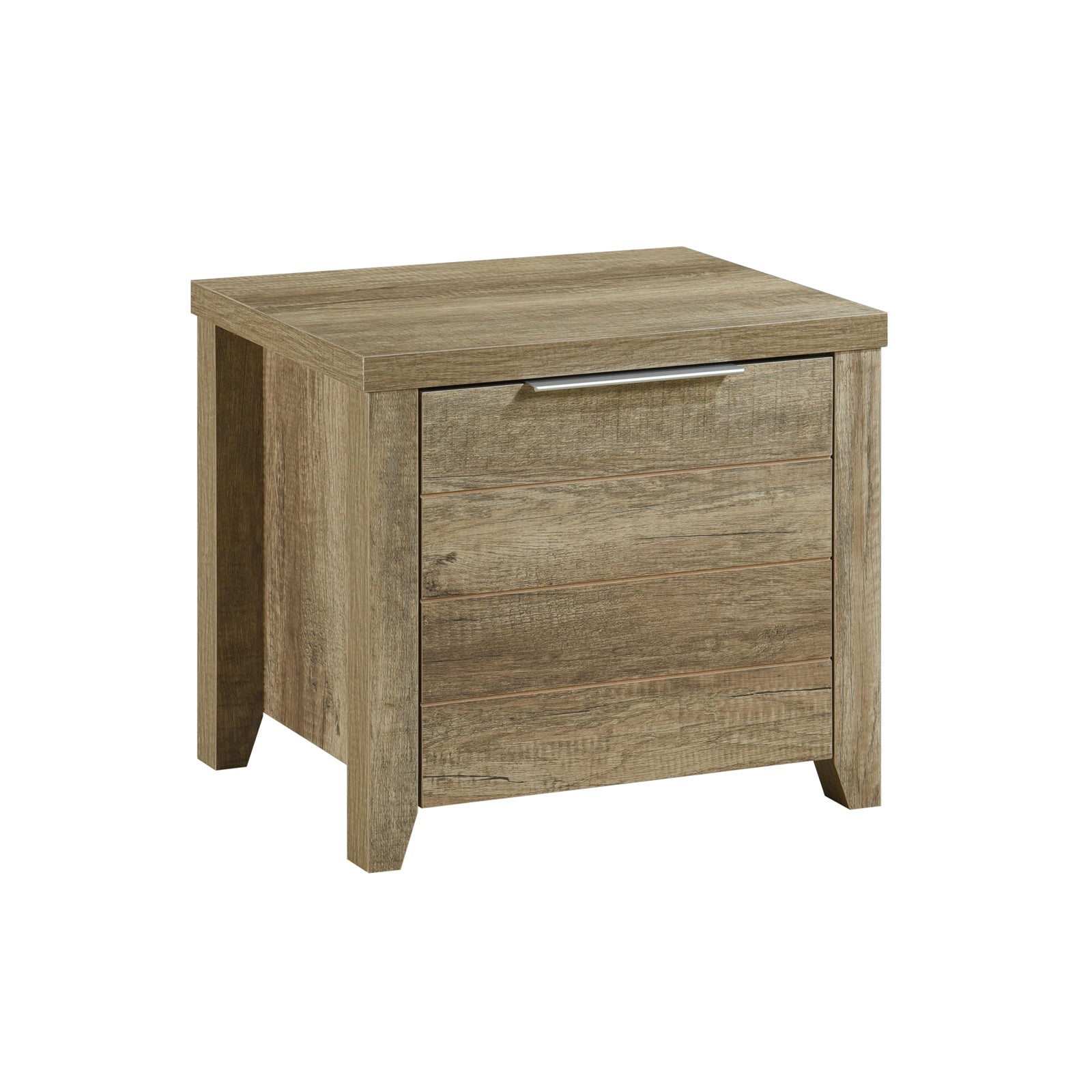 4 Pieces Bedroom Suite Natural Wood Like MDF Structure King Size Oak Colour Bed, Bedside Table & Tallboy-Furniture > Bedroom-PEROZ Accessories