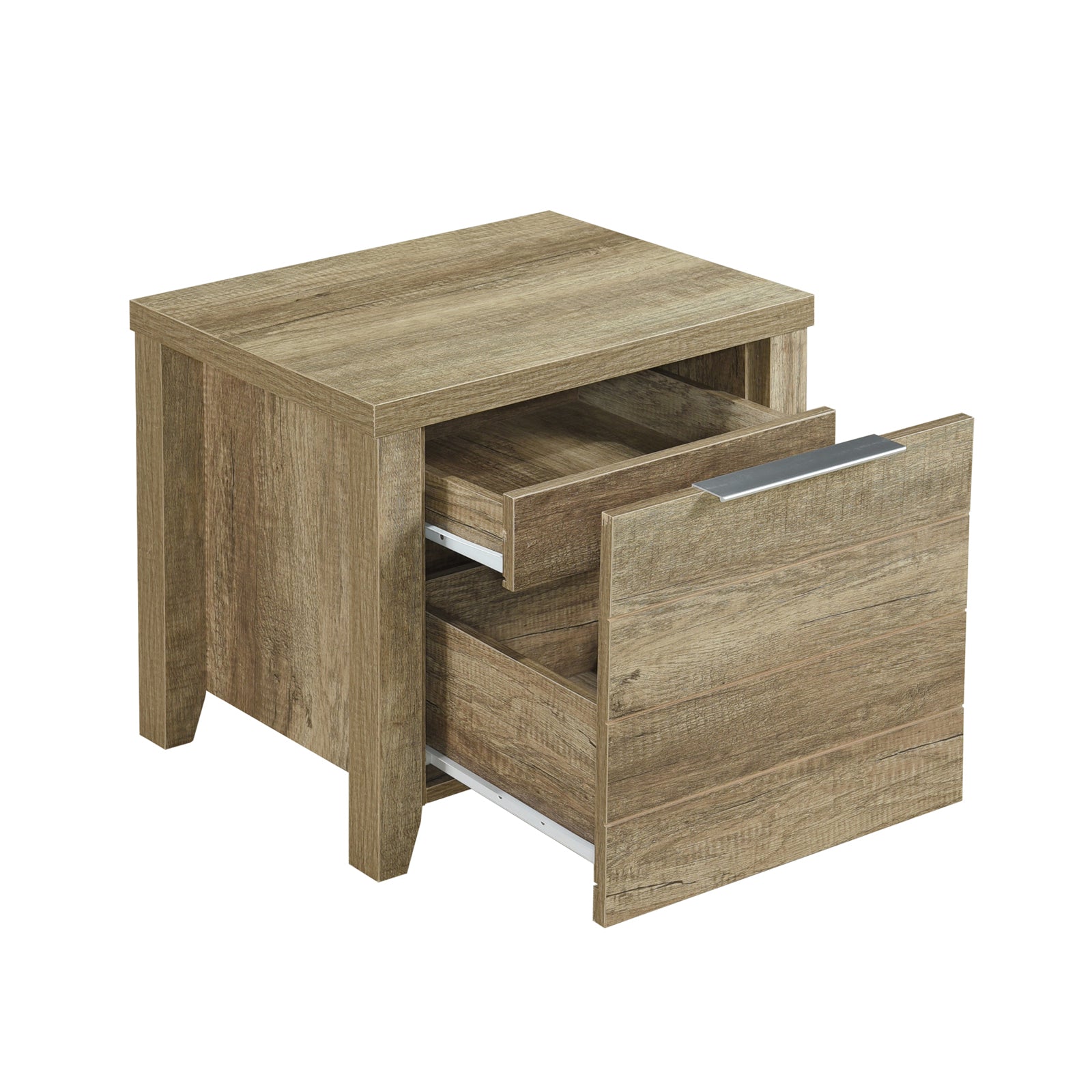 4 Pieces Bedroom Suite Natural Wood Like MDF Structure King Size Oak Colour Bed, Bedside Table & Tallboy-Furniture > Bedroom-PEROZ Accessories