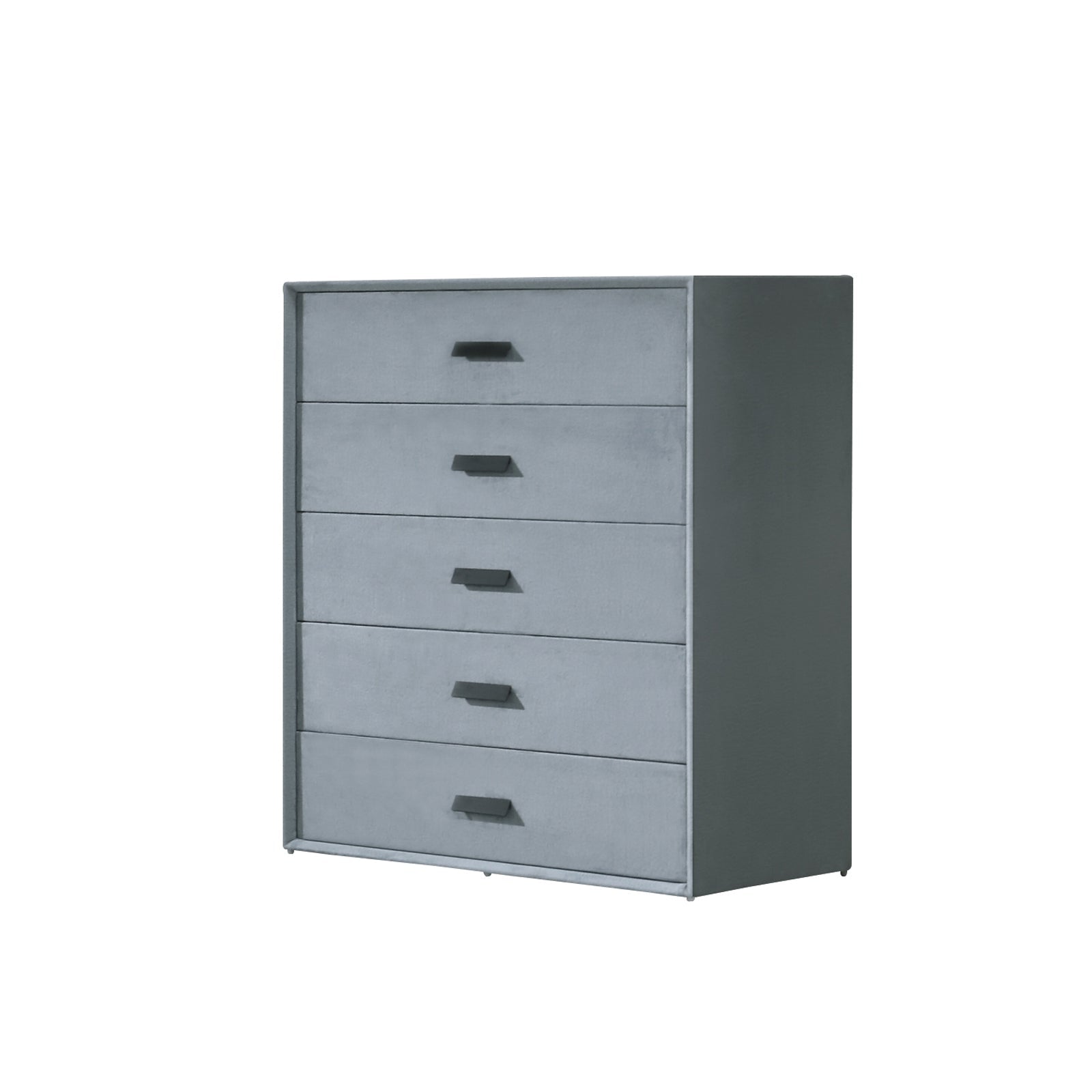 Estella Queen Fabric 4pc Bedroom Suite With Linear Division & Button Studding Headboard-Furniture > Bedroom > Beds & Bed Frames-PEROZ Accessories