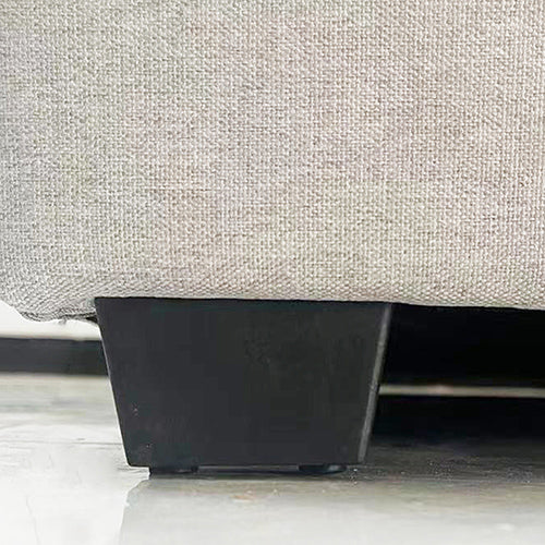 Veronica Bed Frame Queen Size Winged Grey Linen Fabric Seam Grid Pattern with gas lift plywood metal structure-Furniture > Bedroom > Beds & Bed Frames-PEROZ Accessories