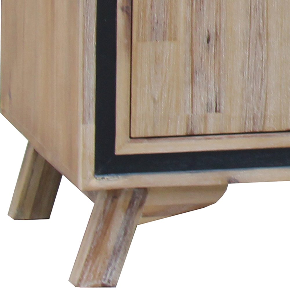 Buffet Sideboard in Silver Brush Colour with Solid Acacia & Veneer Wooden Frame Storage Cabinet with Drawers-Furniture > Living Room-PEROZ Accessories