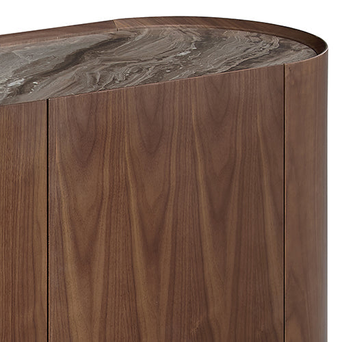 Buffet MDF Melamine Interior Storage In Dark Walnut colour-Furniture > Dining > Buffets & Sideboards-PEROZ Accessories