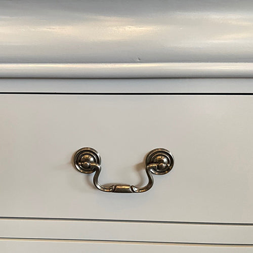 Bedside Table Grey Colour With 2 Drawers Night Stand Solid Wood Metal Handles-Furniture > Bedroom > Bedside Tables-PEROZ Accessories